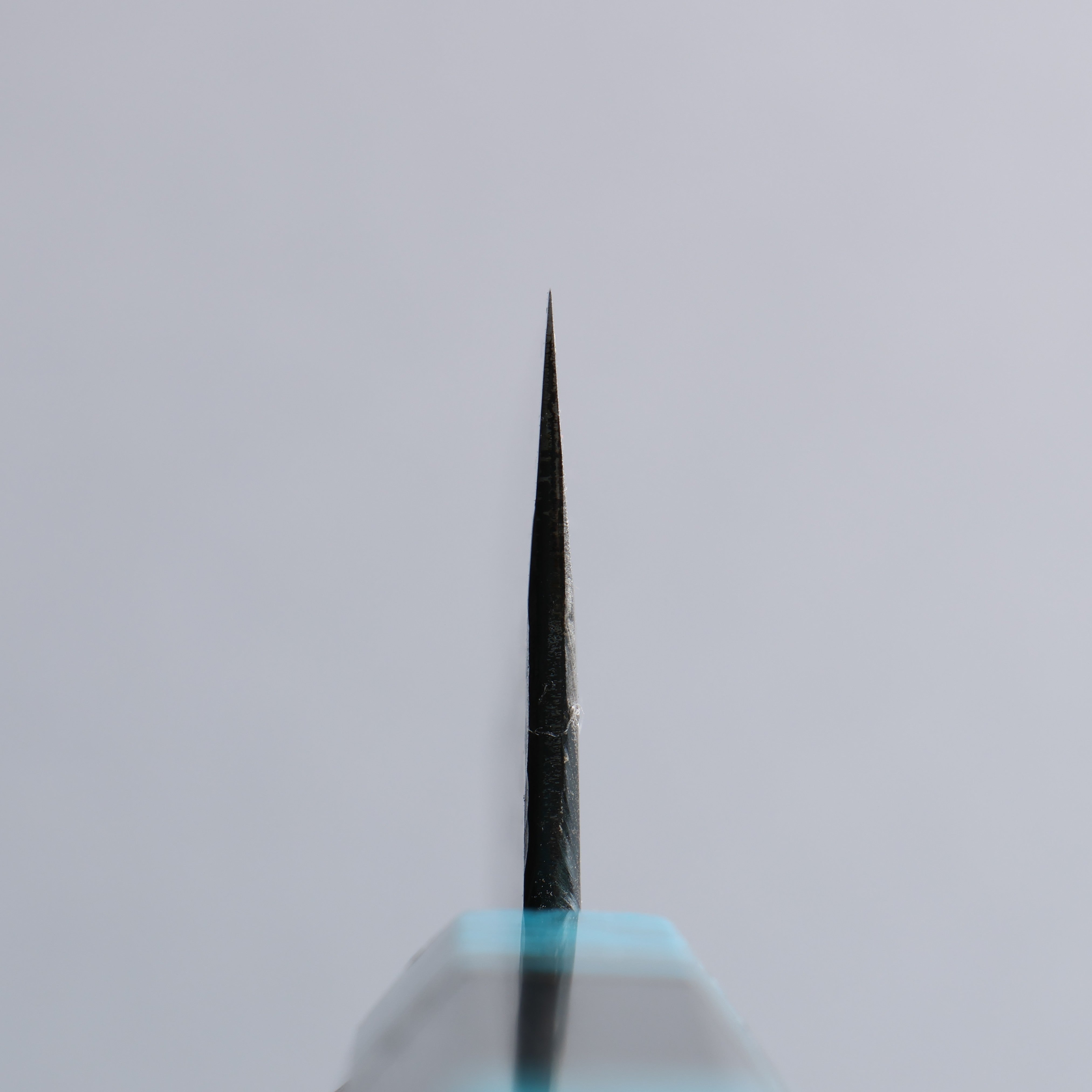 Daisuke Nishida White Steel No.1 Hammered Santoku 165mm Rosewood with Siver Rngs and Blue turquoise Ferrule and End Cap Handle - Japanny - Best Japanese Knife