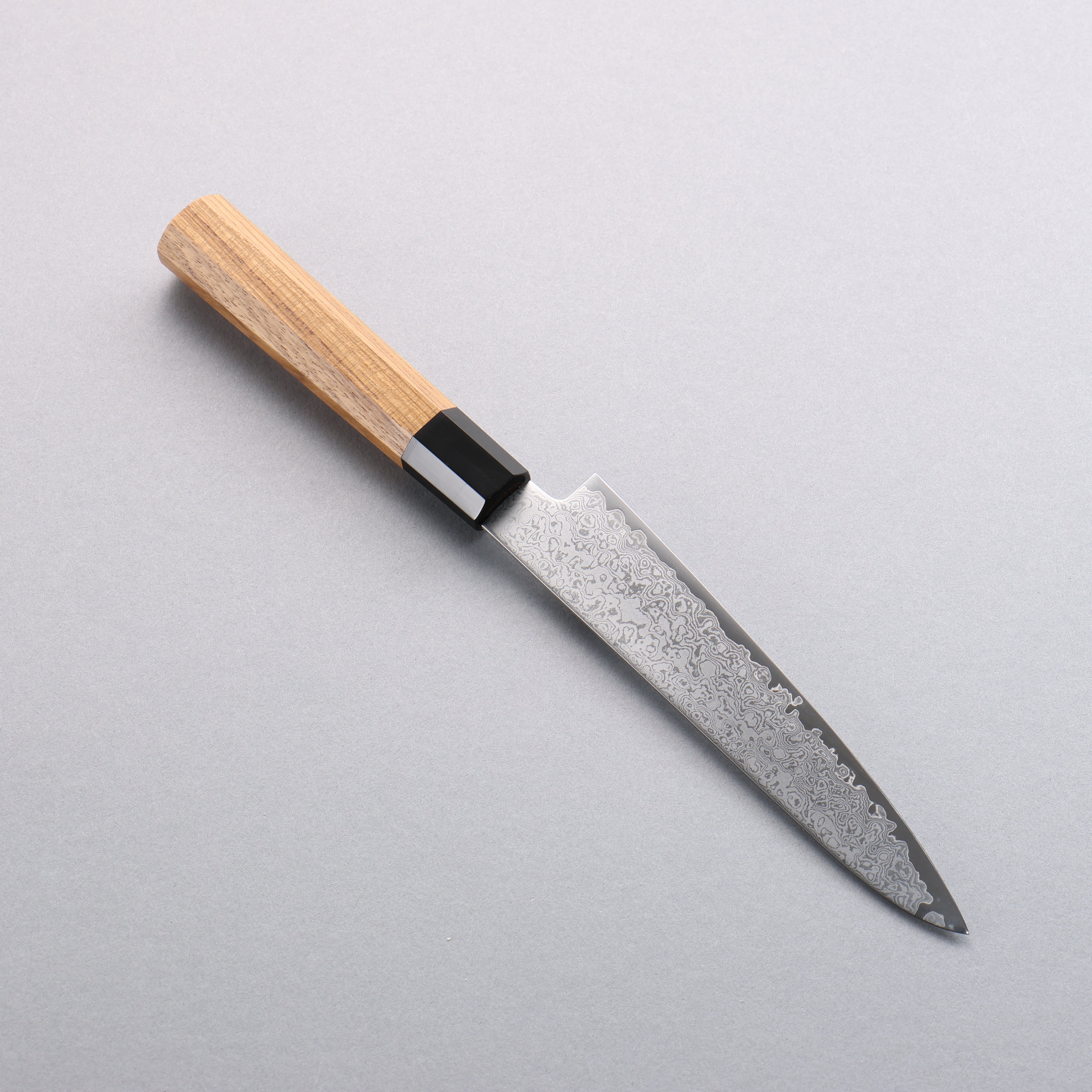 Seisuke VG10 Damascus Petty-Utility 150mm Teak (ferrule: Black Water Buffalo Horn) Handle - Japanny - Best Japanese Knife