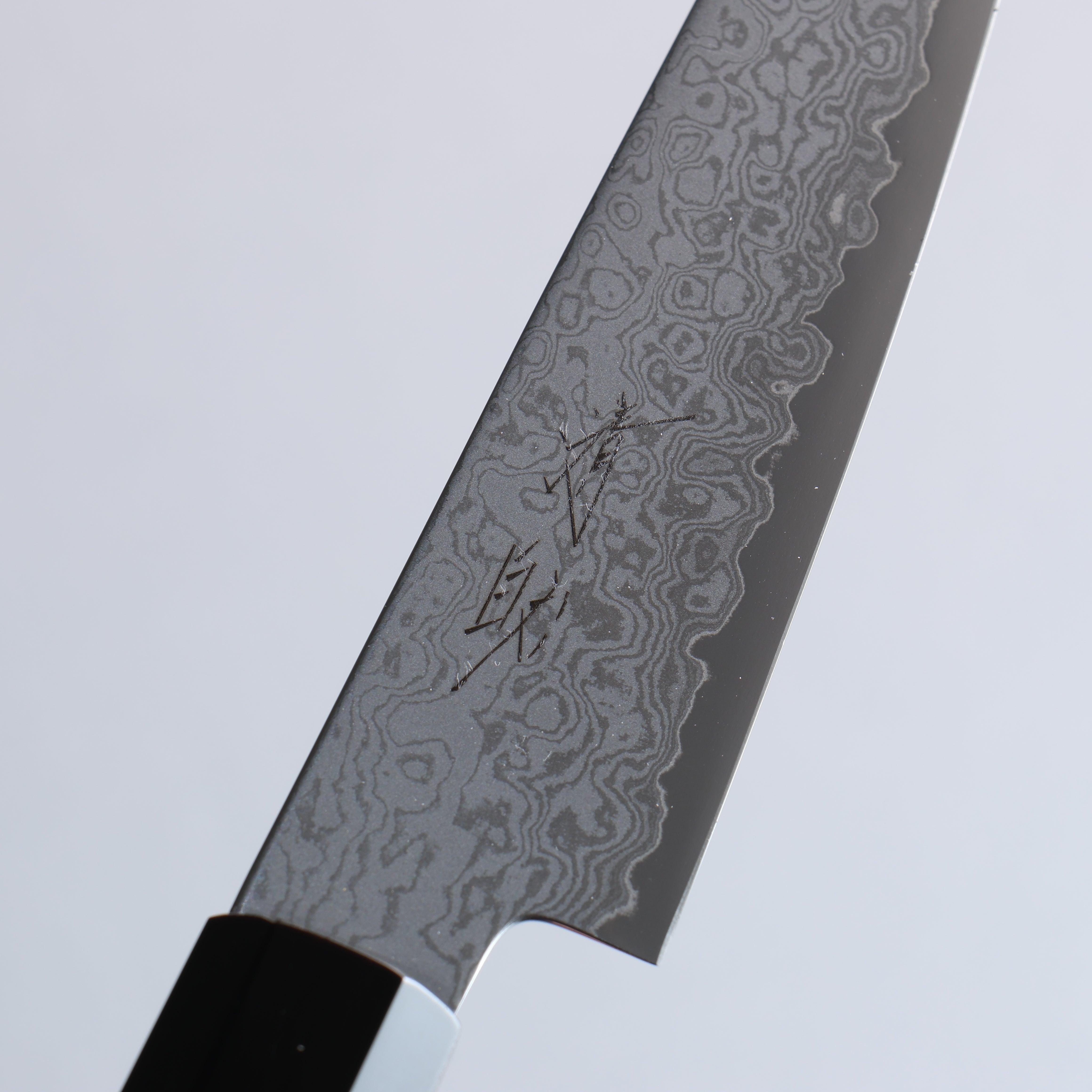 Seisuke VG10 Damascus Petty-Utility 120mm Teak (ferrule: Black Water Buffalo Horn) Handle - Japanny - Best Japanese Knife