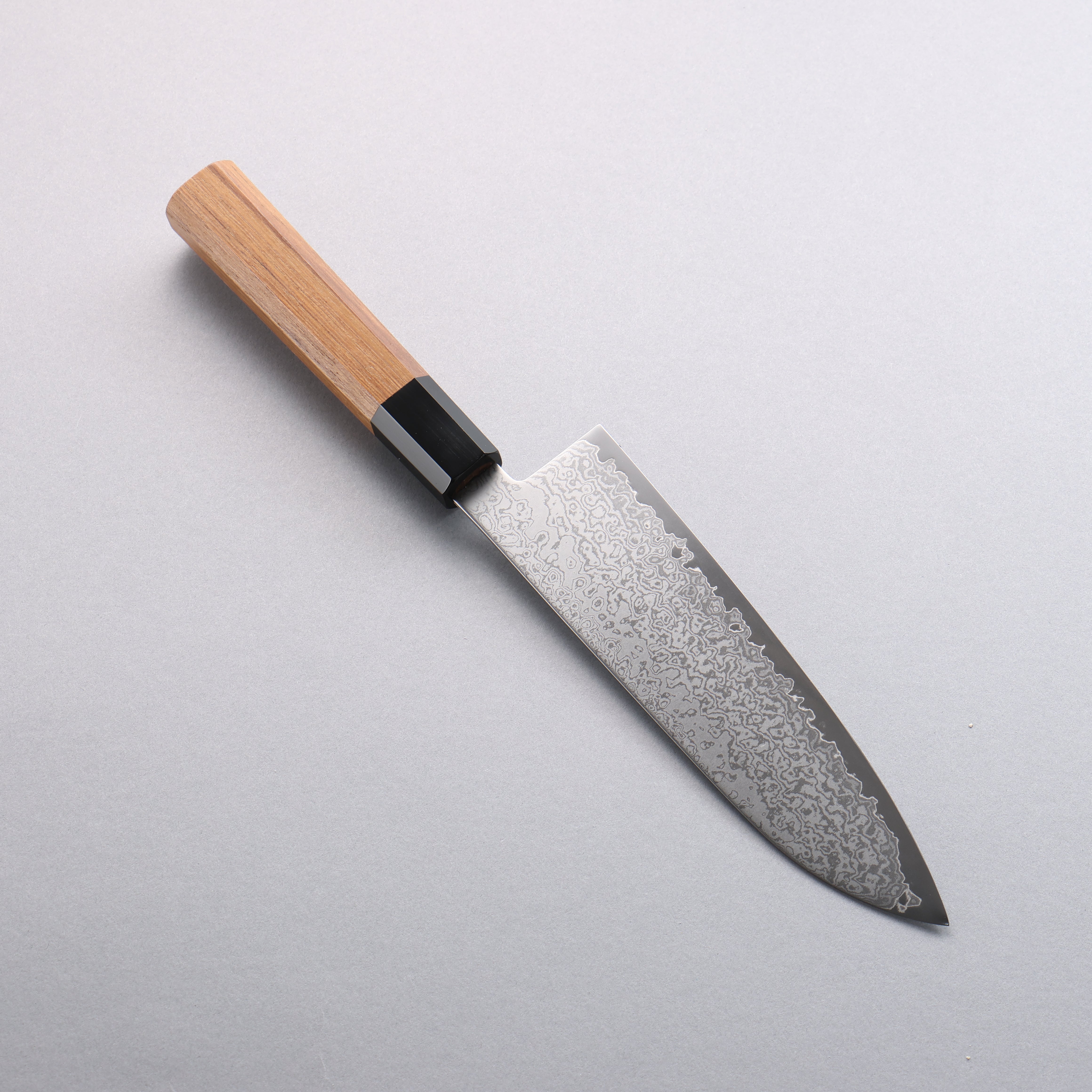 Seisuke VG10 Damascus Santoku 180mm Teak (ferrule: Black Water Buffalo Horn) Handle - Japanny - Best Japanese Knife