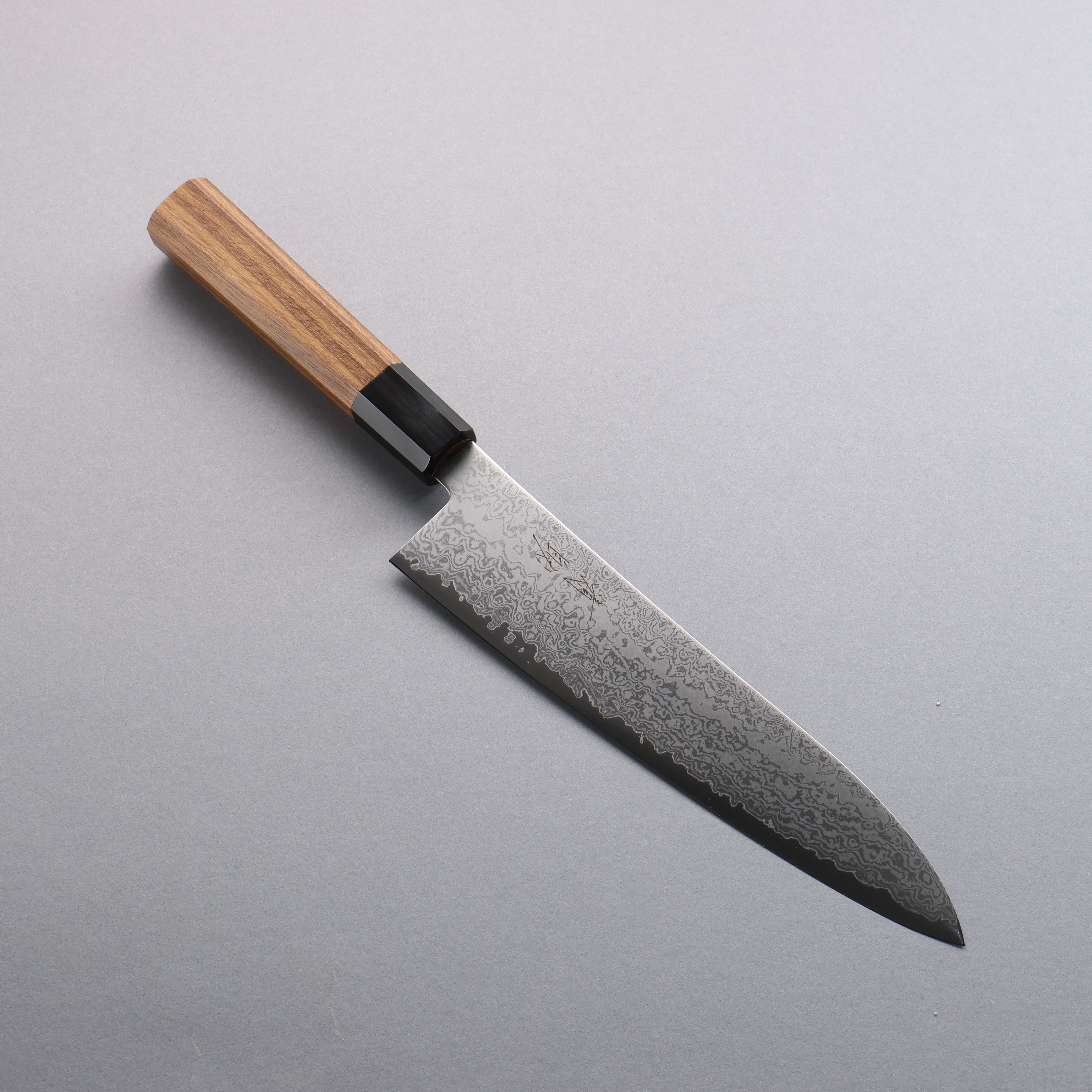 Seisuke VG10 Damascus Gyuto 210mm Teak (ferrule: Black Water Buffalo Horn) Handle - Japanny - Best Japanese Knife