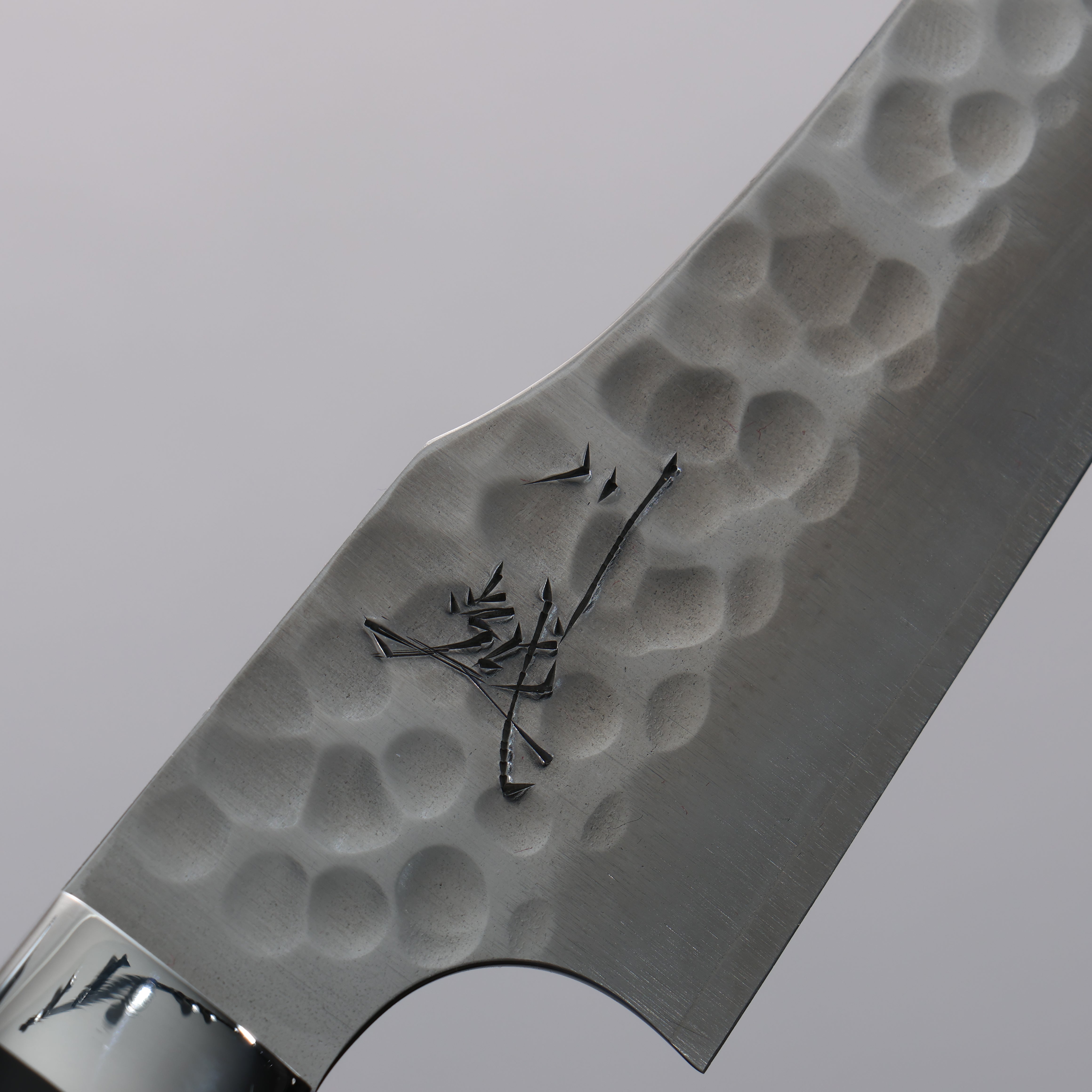 Yuto Kawagoe VG10 Hammered Migaki Finished Kiritsuke Petty-Utility 125mm Brown Acrylic Handle - Japanny - Best Japanese Knife