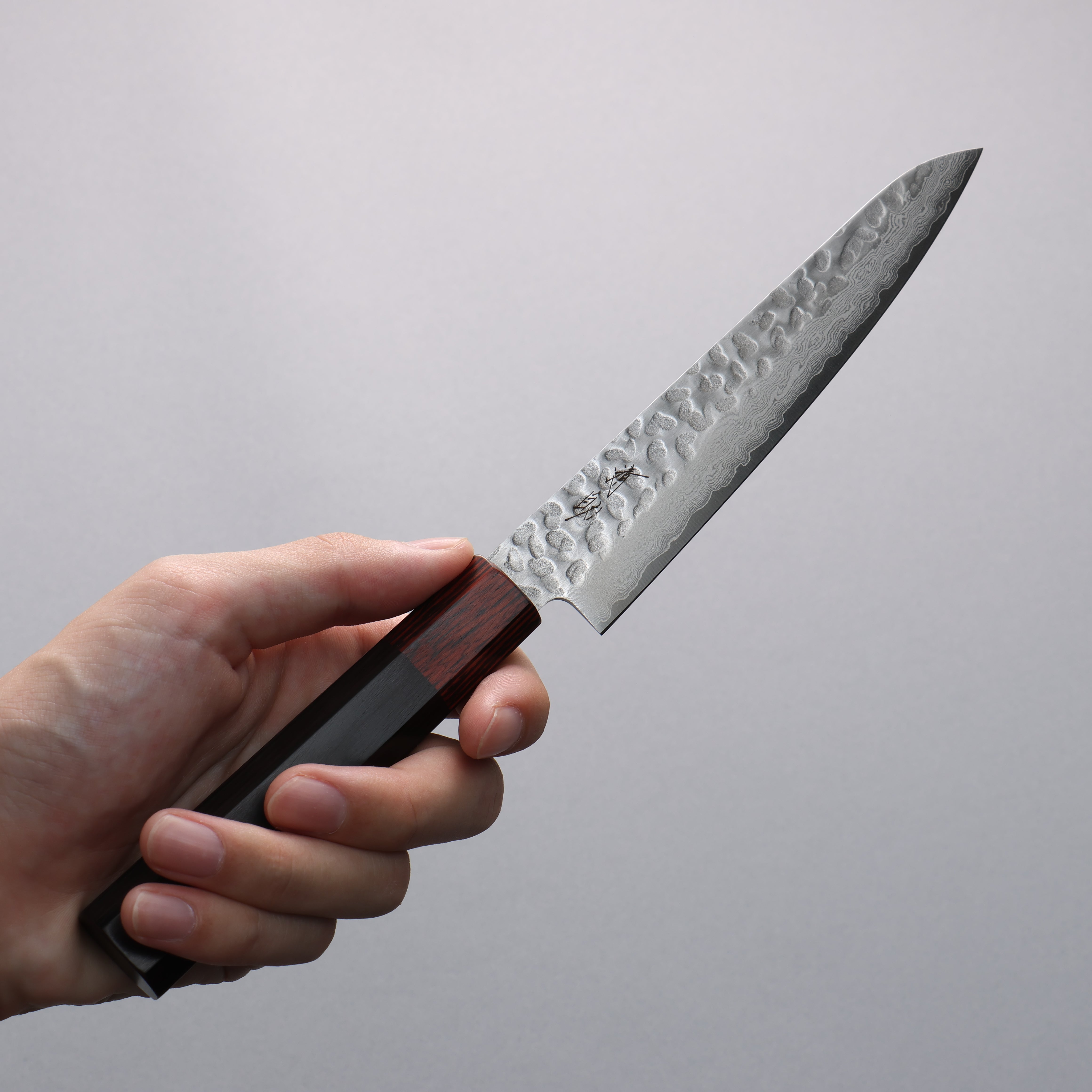 Seisuke VG10 33 Layer Damascus Hammered Petty-Utility 150mm Black Pakka wood Handle - Japanny - Best Japanese Knife