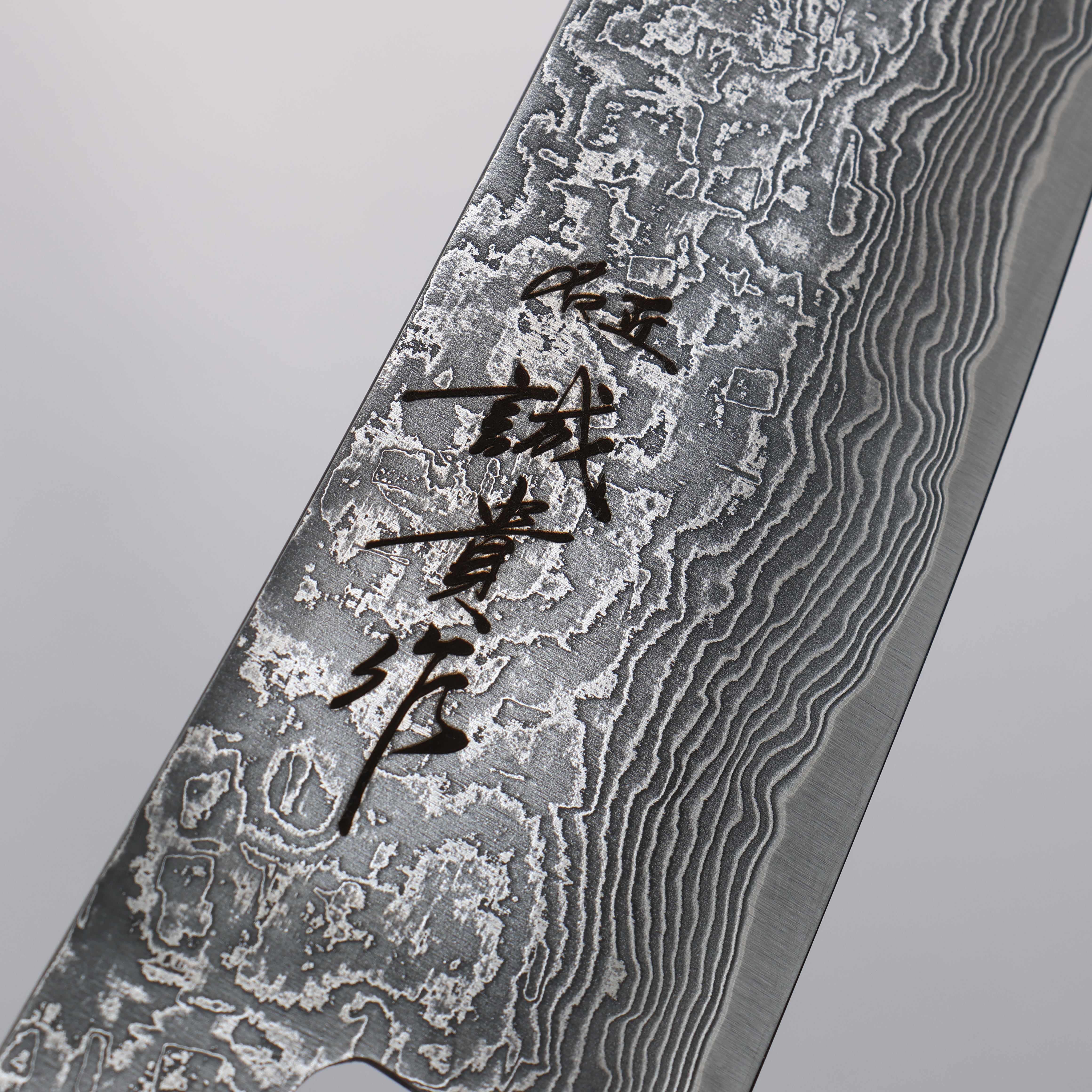 Shigeki Tanaka Habakiri SG2 Damascus Santoku 165mm Ebony Wood Handle - Japanny - Best Japanese Knife
