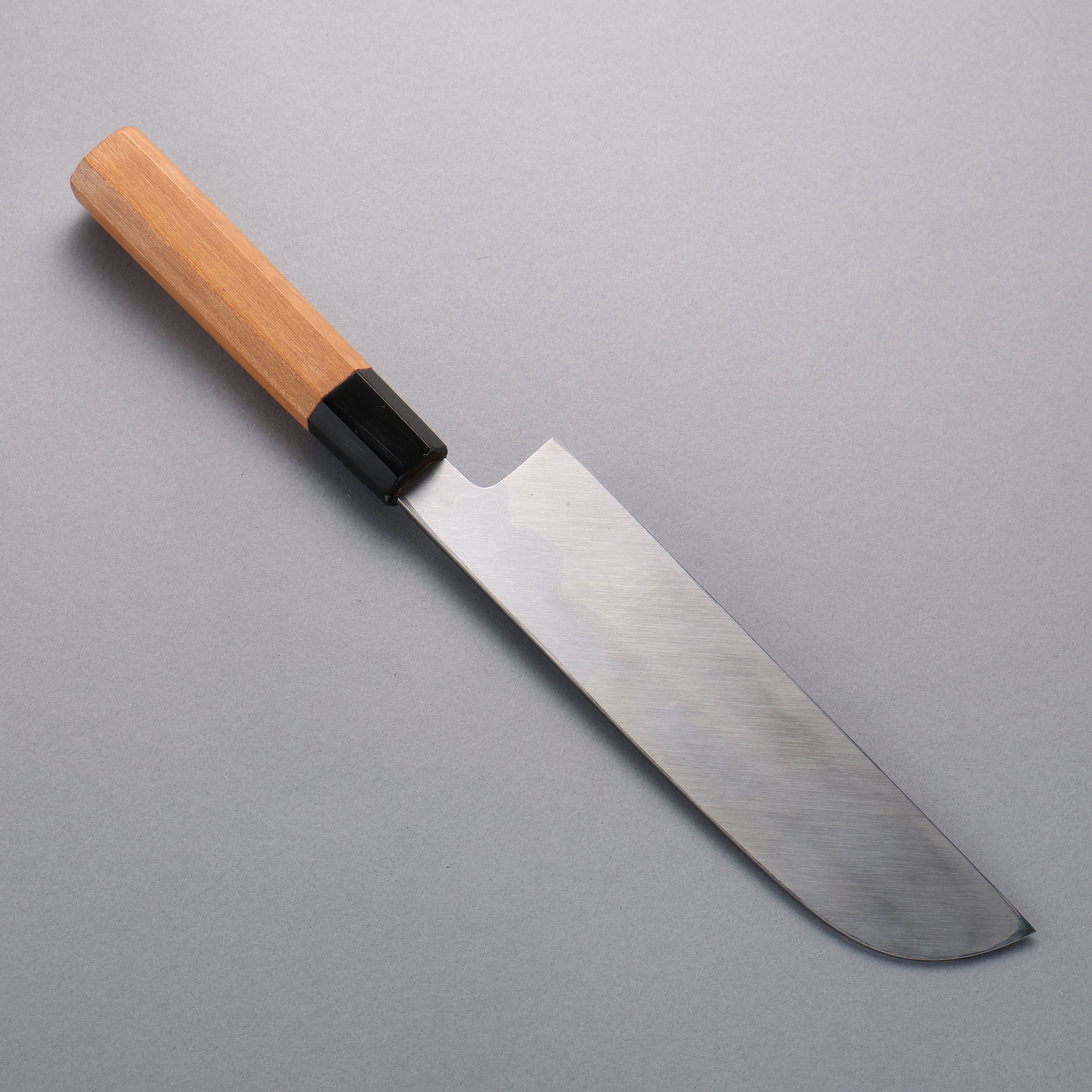 Tessen by Tanaka Tamahagane Damascus Kamagata Usuba 210mm Wild Cherry Handle - Japanny - Best Japanese Knife