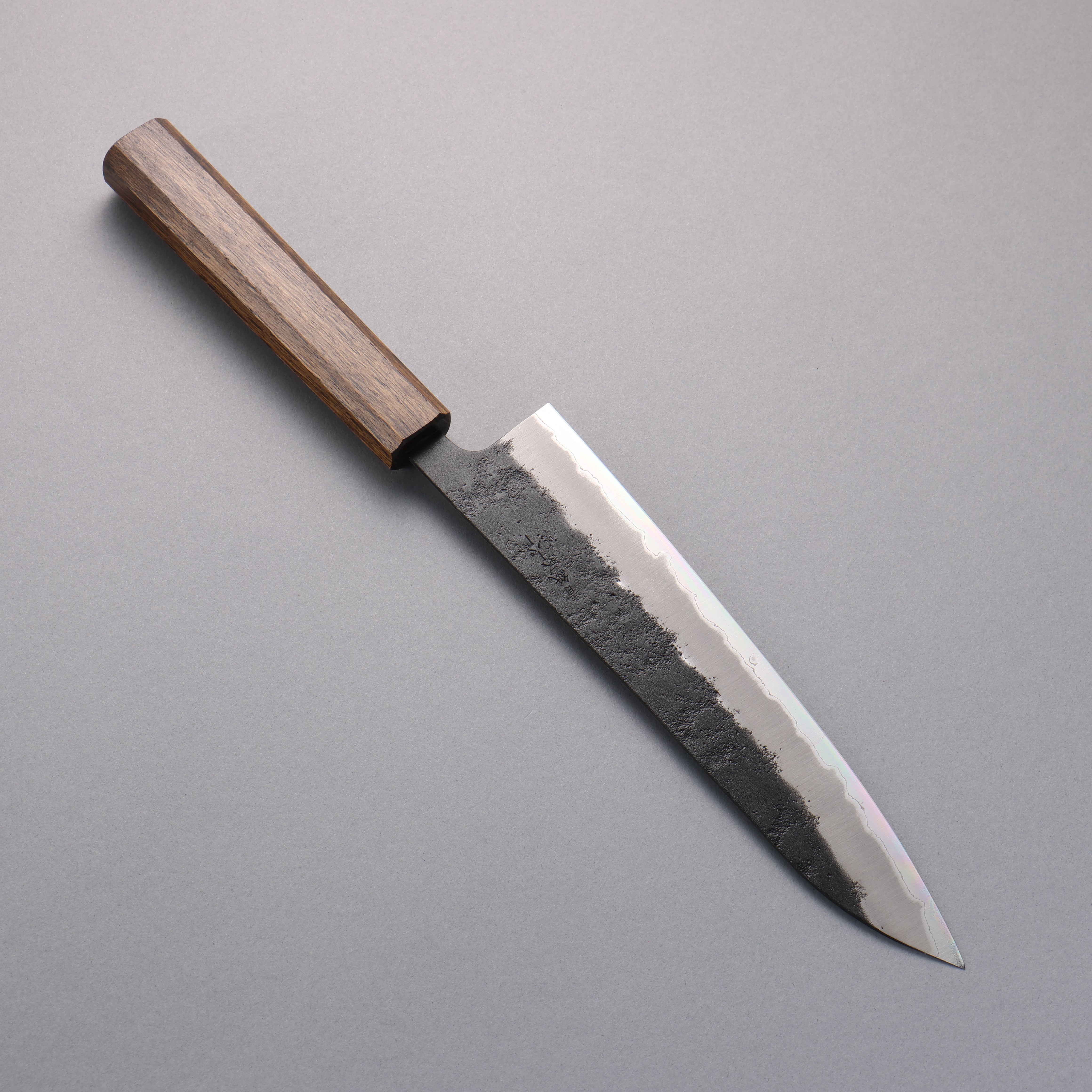 Oul Blue Super Black Nashiji Gyuto 210mm Oak Handle - Japanny - Best Japanese Knife