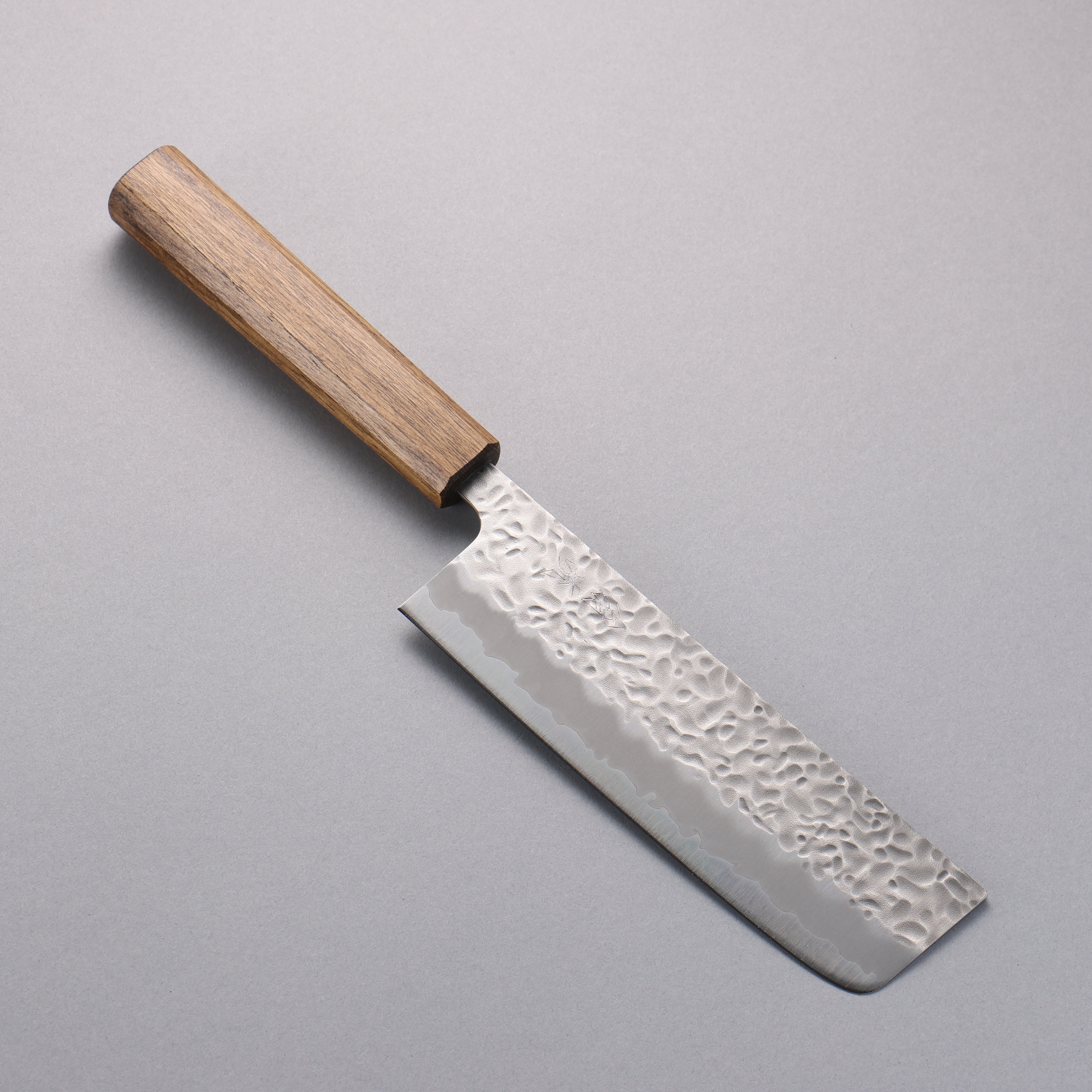 Oul White Steel No.1 Hammered Nakiri 165mm Oak Handle - Japanny - Best Japanese Knife
