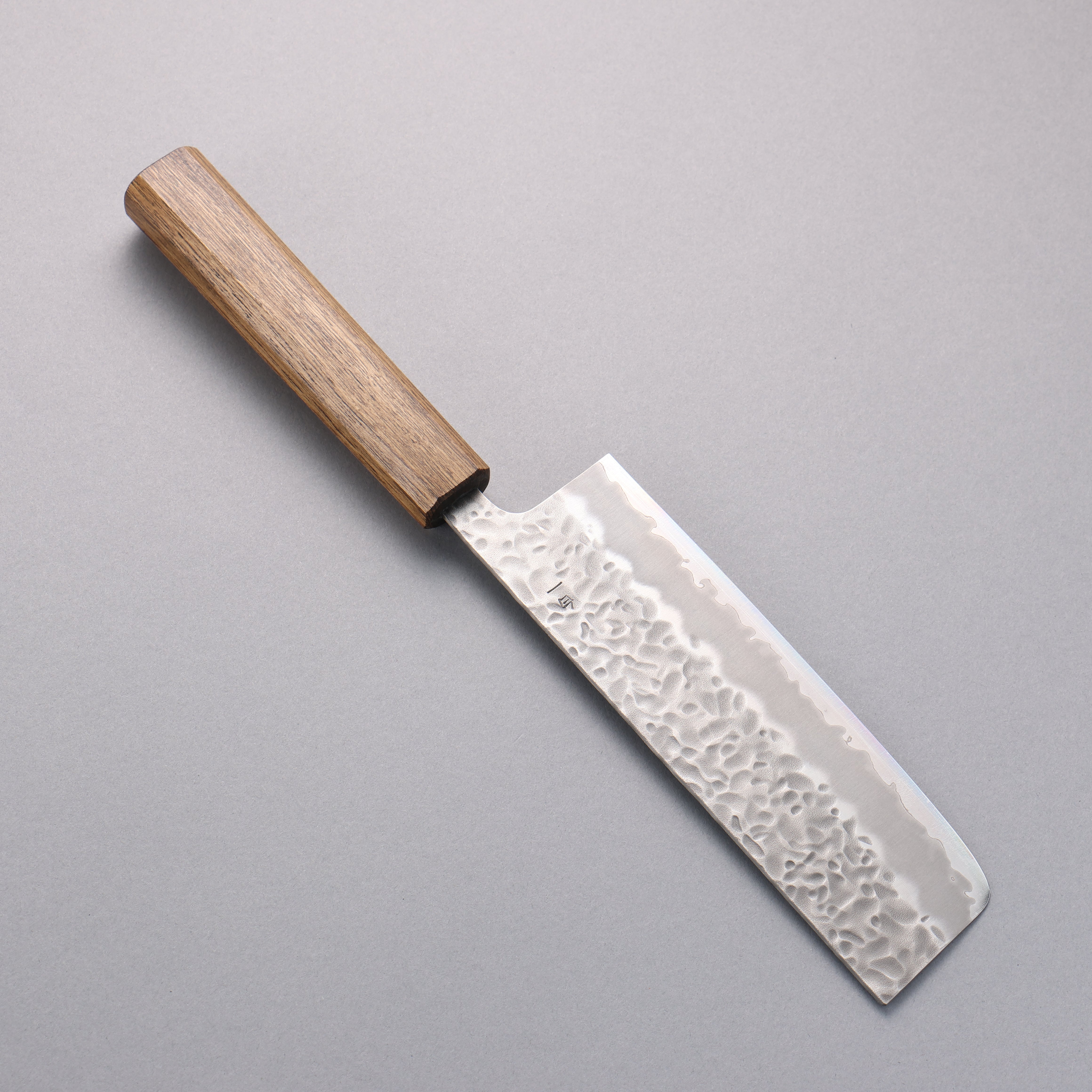 Oul White Steel No.1 Hammered Nakiri 165mm Oak Handle - Japanny - Best Japanese Knife
