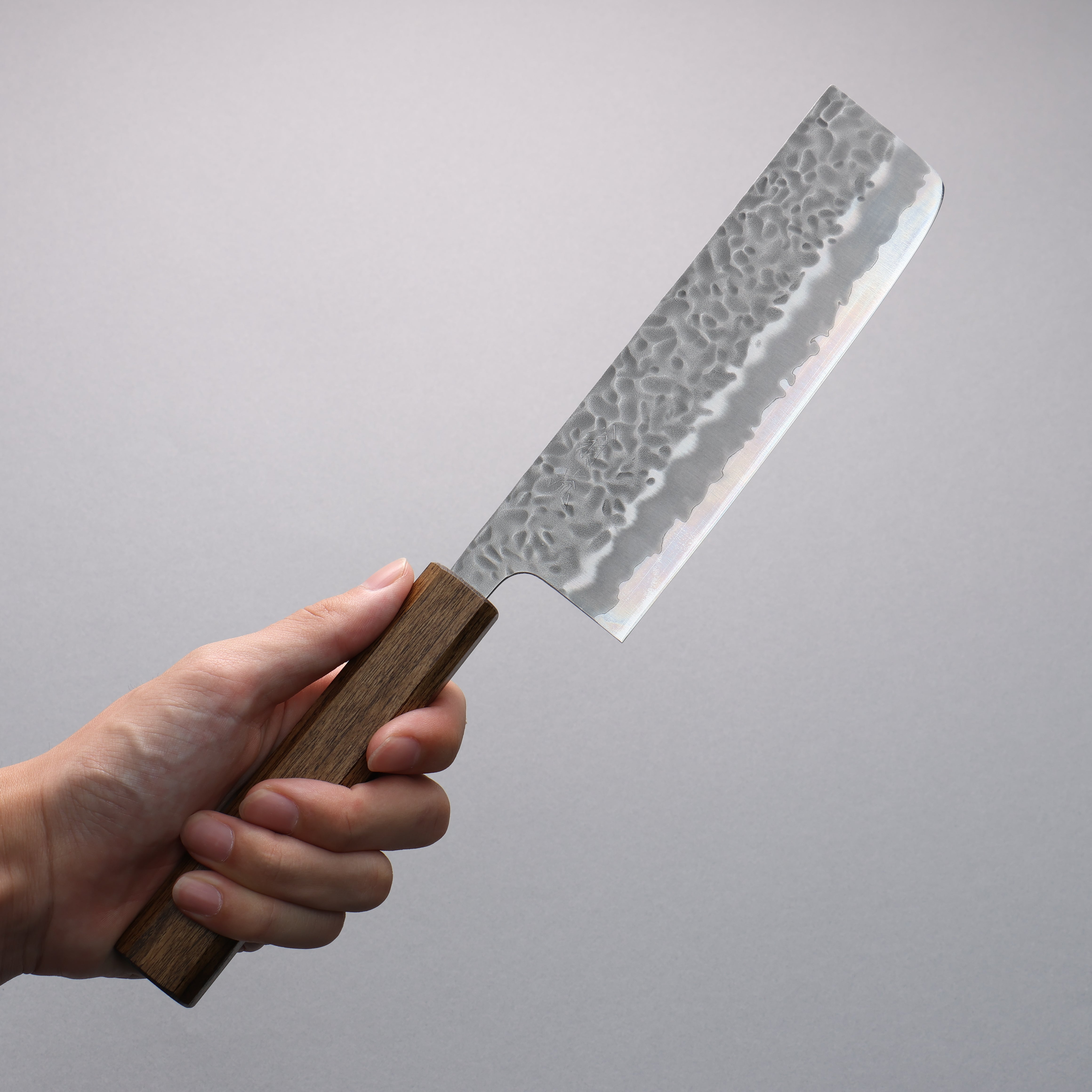 Oul White Steel No.1 Hammered Nakiri 165mm Oak Handle - Japanny - Best Japanese Knife