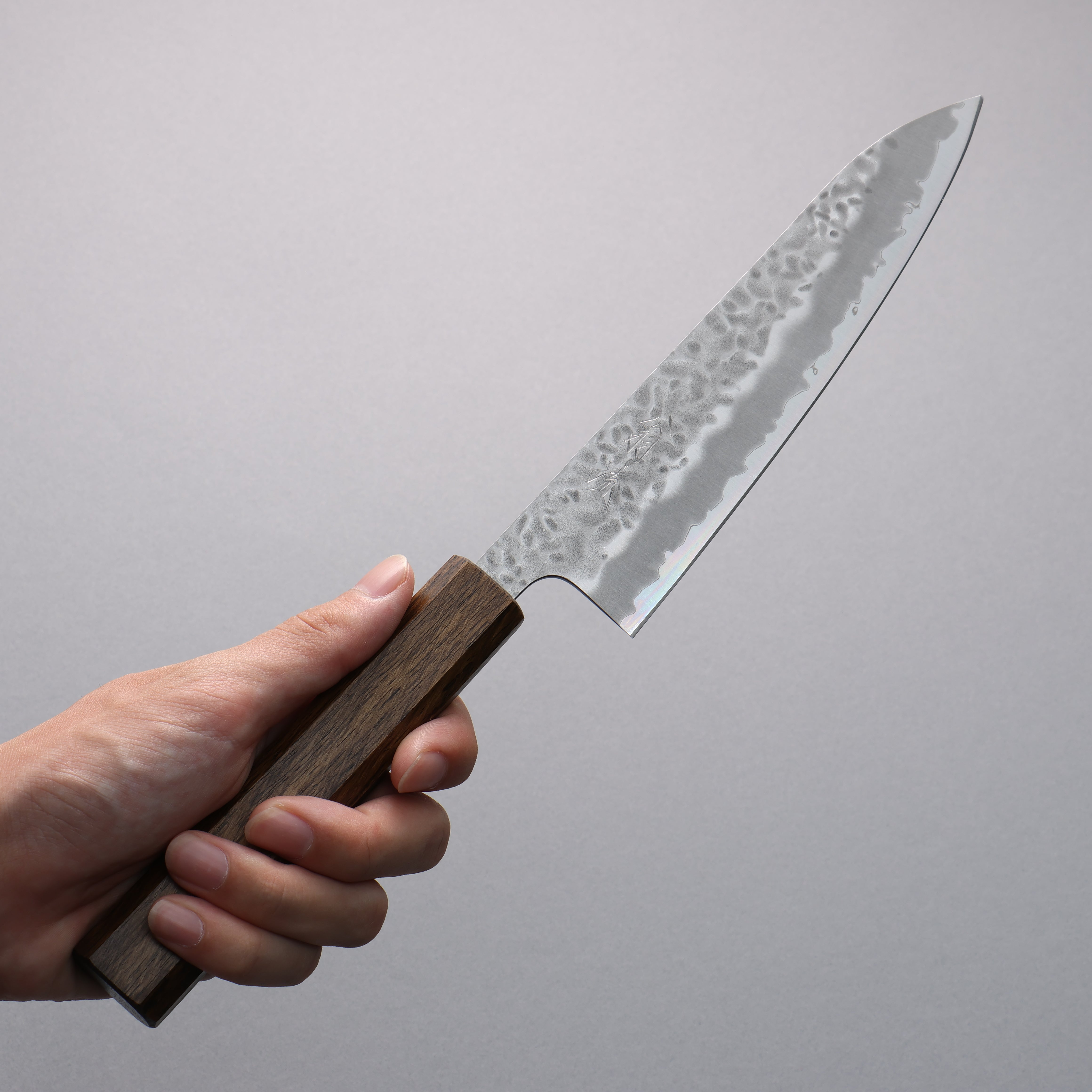 Oul White Steel No.1 Hammered Gyuto 180mm Oak Handle - Japanny - Best Japanese Knife
