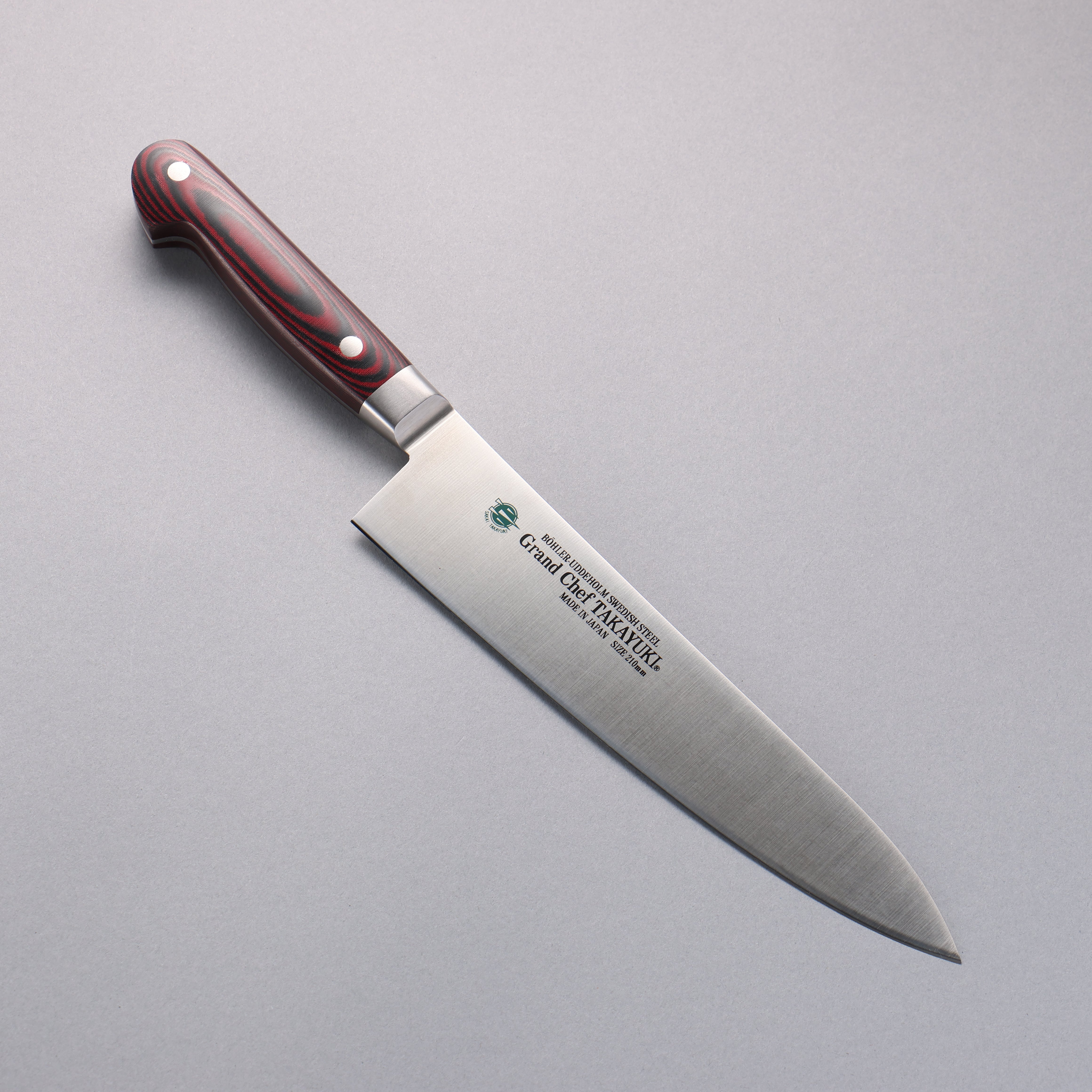 Sakai Takayuki Grand Chef Grand Chef Swedish Steel-stn Gyuto 210mm Brown Micarta Handle - Japanny - Best Japanese Knife