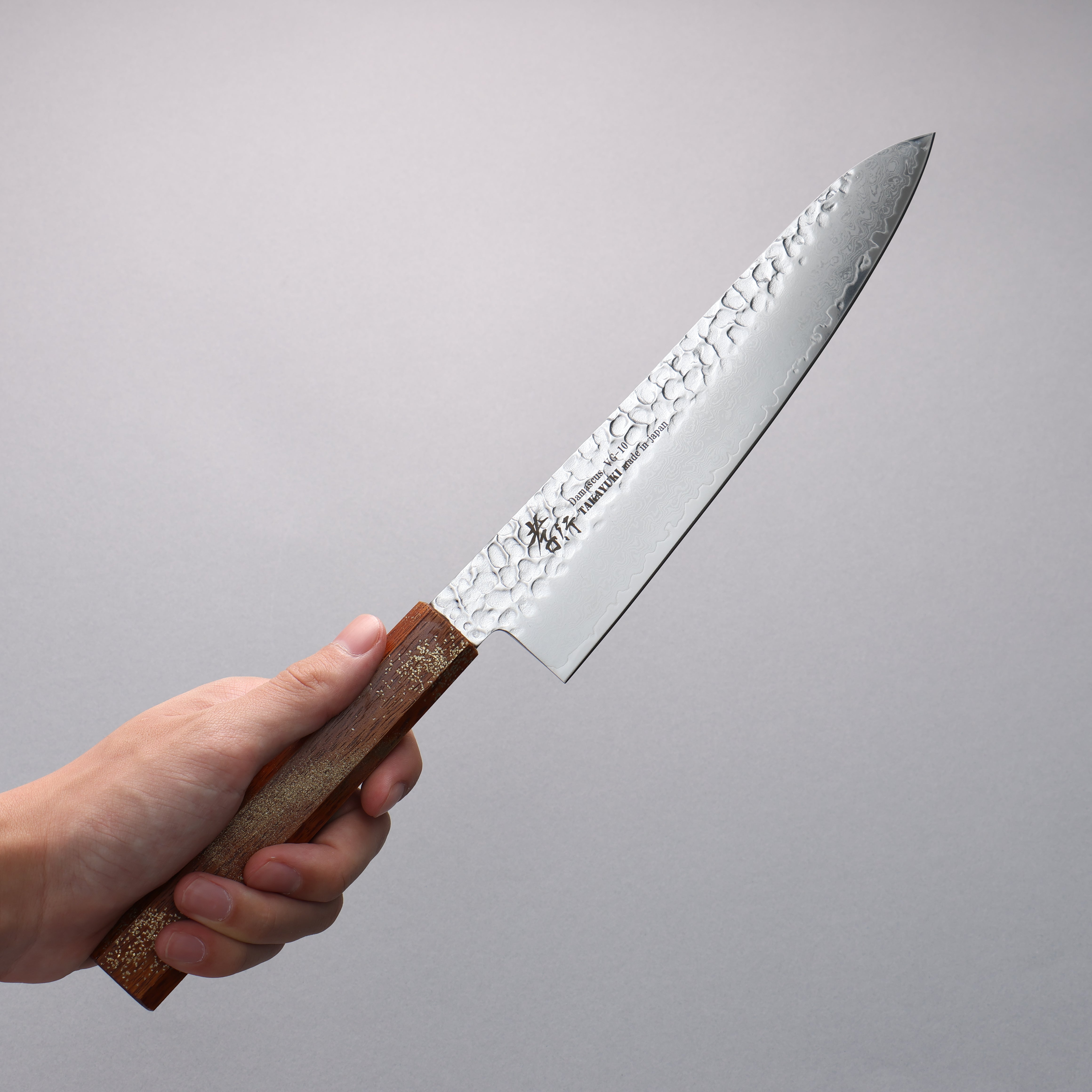Sakai Takayuki VG10 33 Layer Damascus Gyuto 210mm Live oak Lacquered (Seiren) Handle - Japanny - Best Japanese Knife