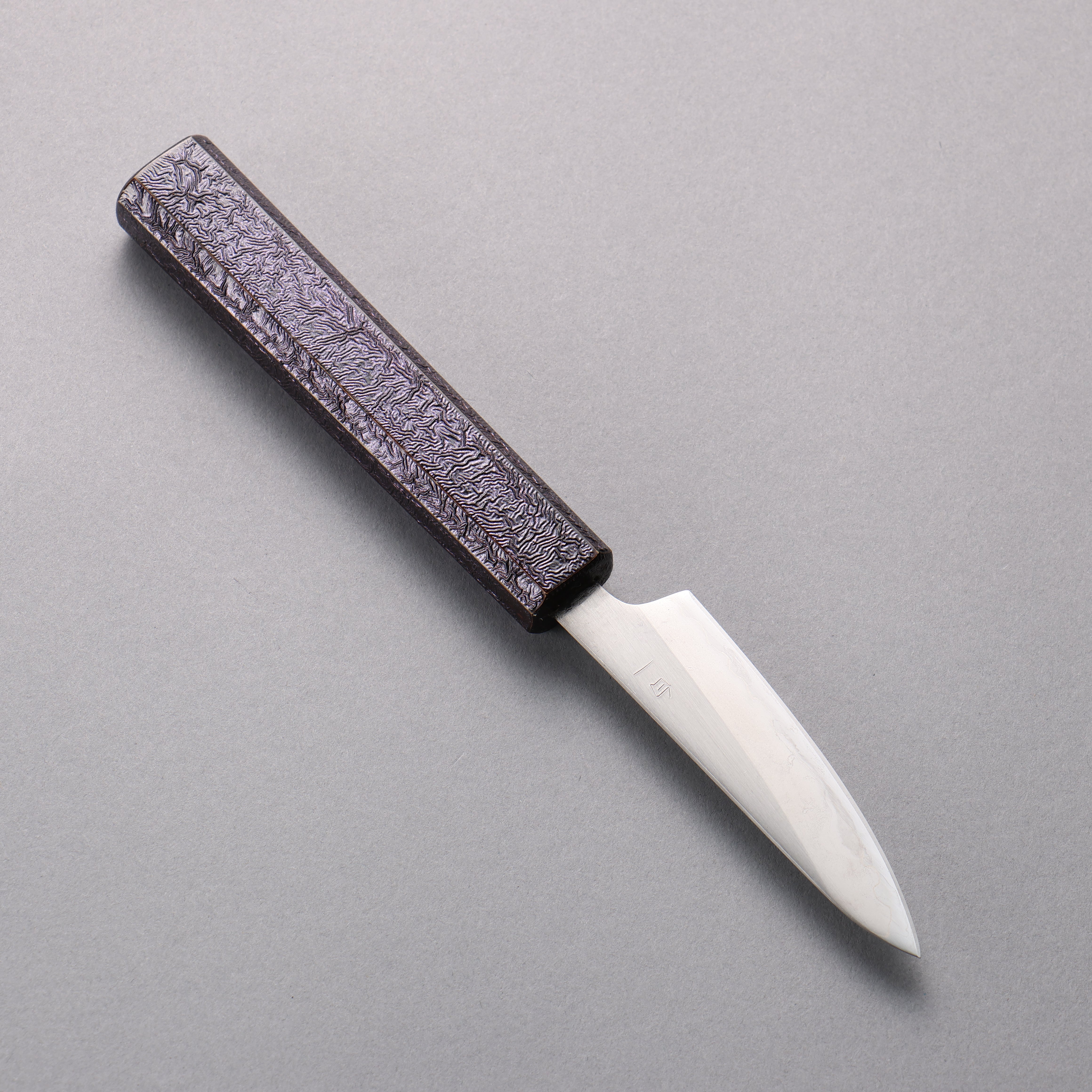 Seisuke White Steel No.1 Migaki Polish Finish Paring 80mm Oak with Purple Lacquer Handle - Japanny - Best Japanese Knife
