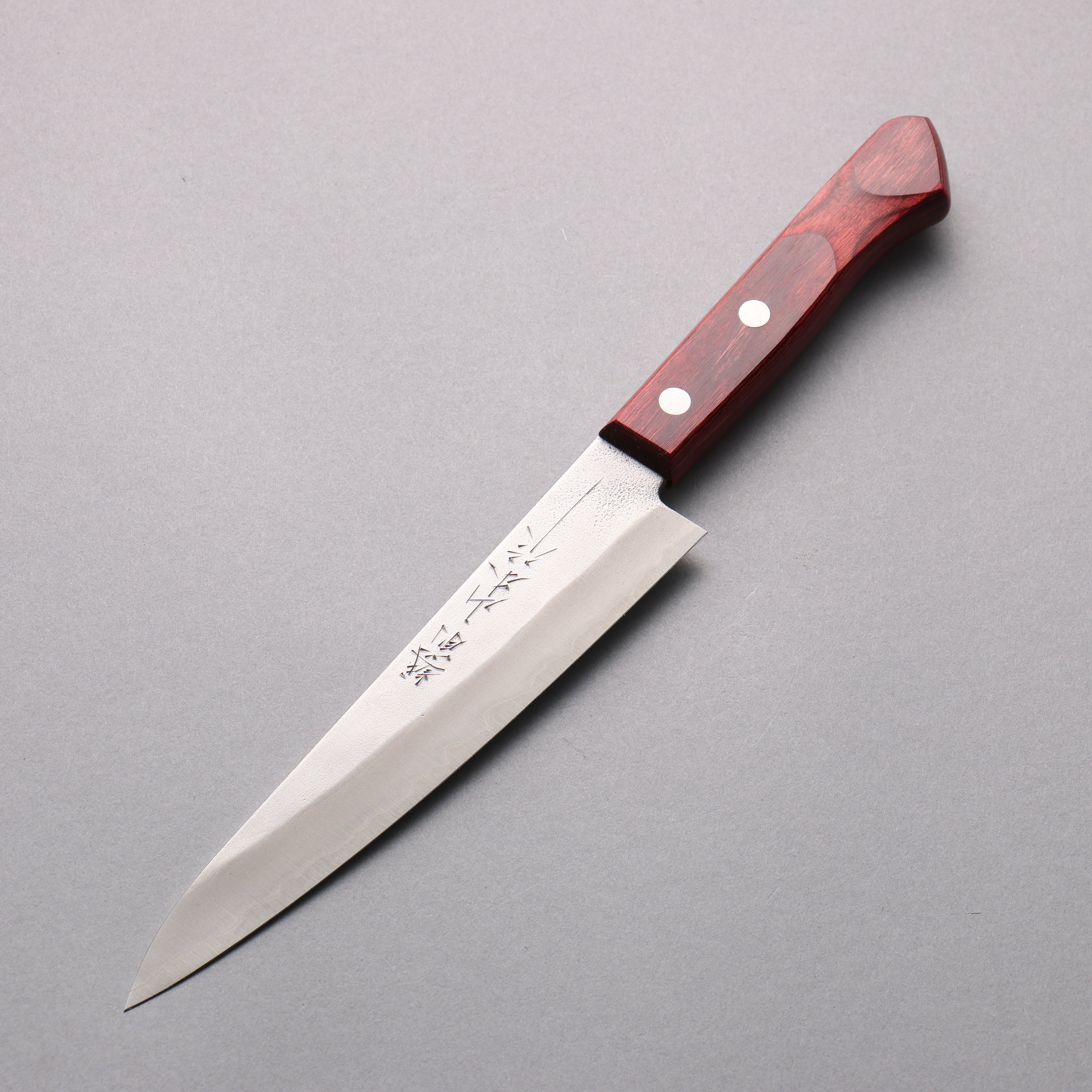 Nao Yamamoto Silver Steel No.3 Nashiji Petty-Utility 160mm Red Pakka wood Handle - Japanny - Best Japanese Knife