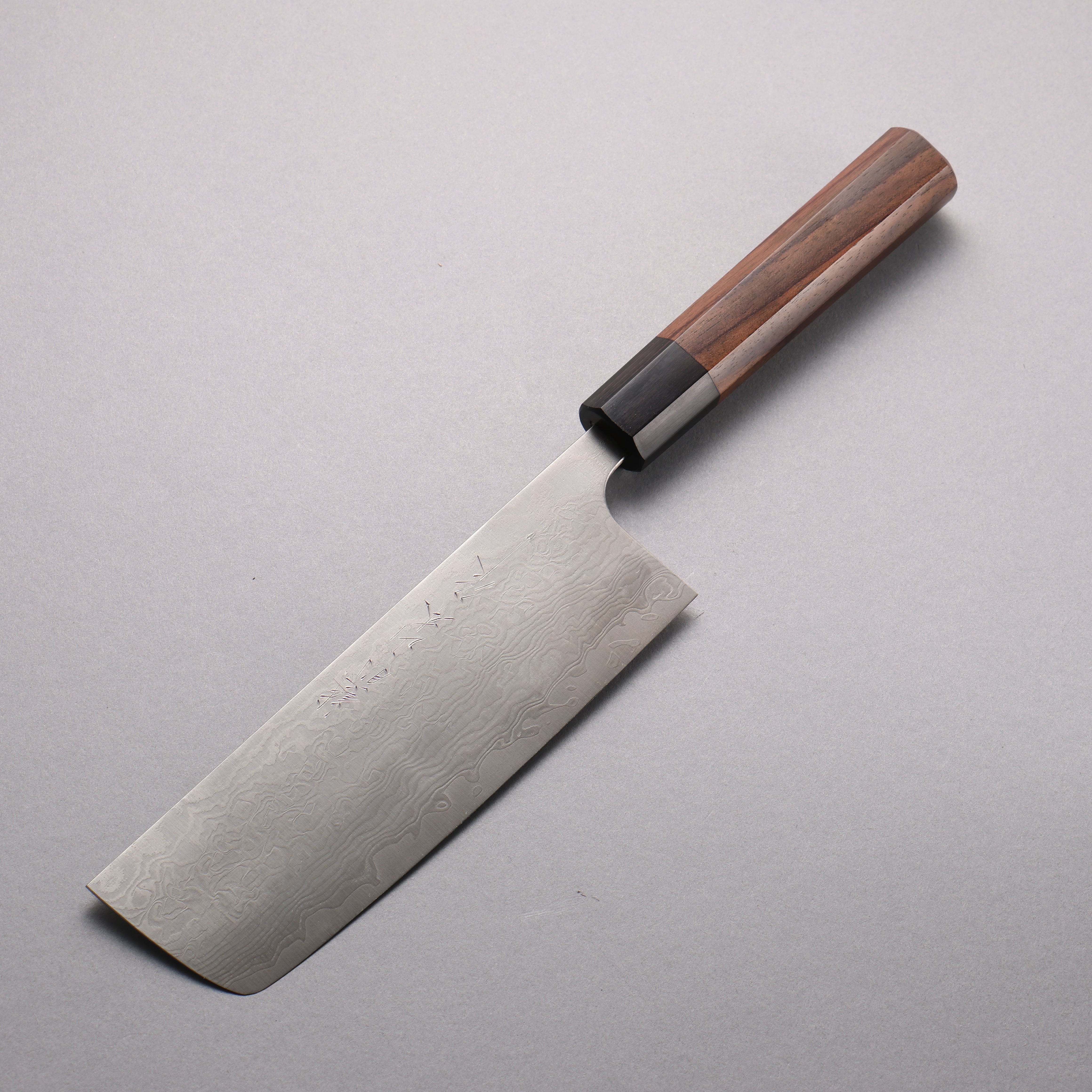 Nao Yamamoto SG2 Damascus Migaki Finished Nakiri 165mm Rosewood (Ferrule: Black Pakka Wood) Handle - Japanny - Best Japanese Knife