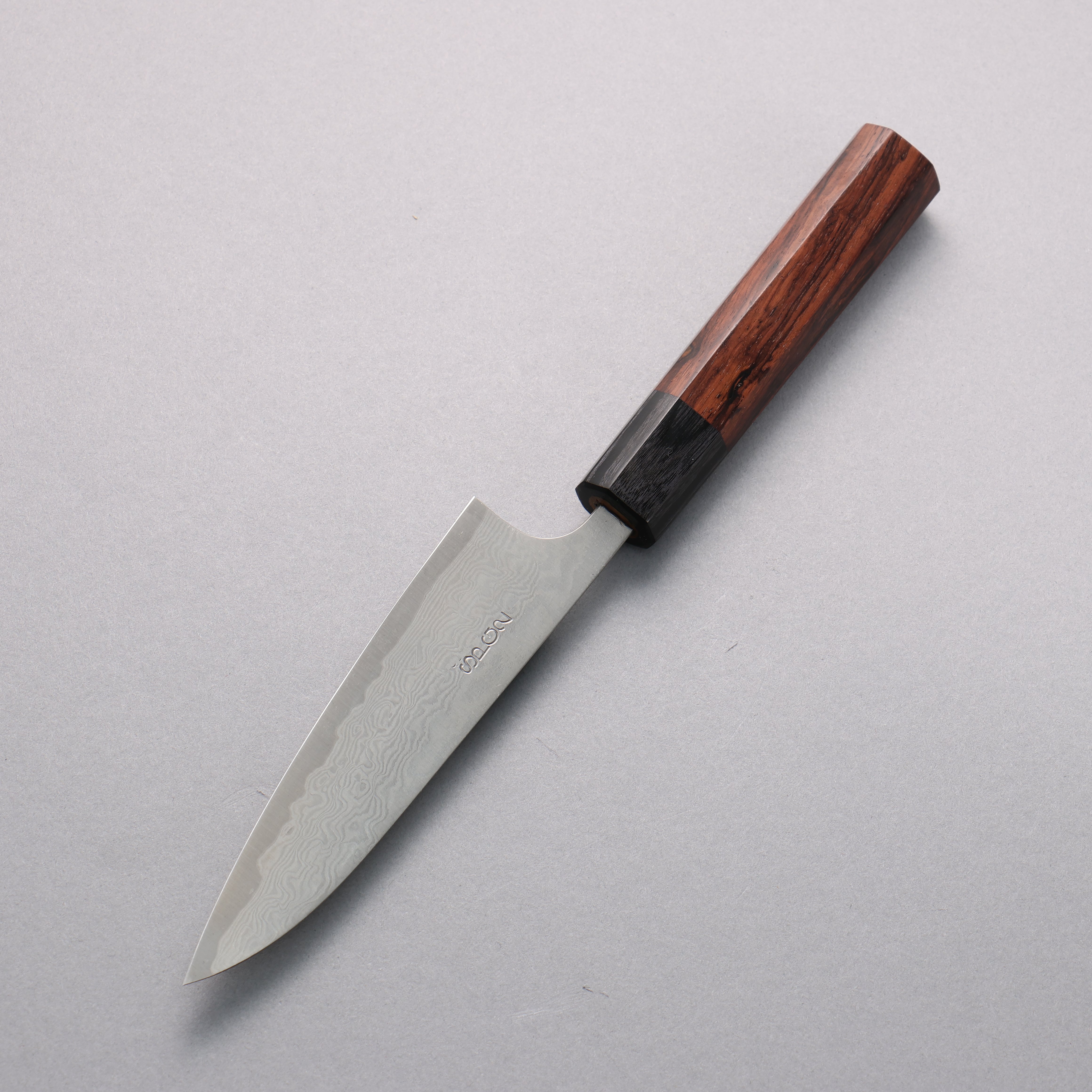 Nao Yamamoto SG2 Damascus Migaki Finished Petty-Utility 120mm Rosewood (Ferrule: Black Pakka Wood) Handle - Japanny - Best Japanese Knife
