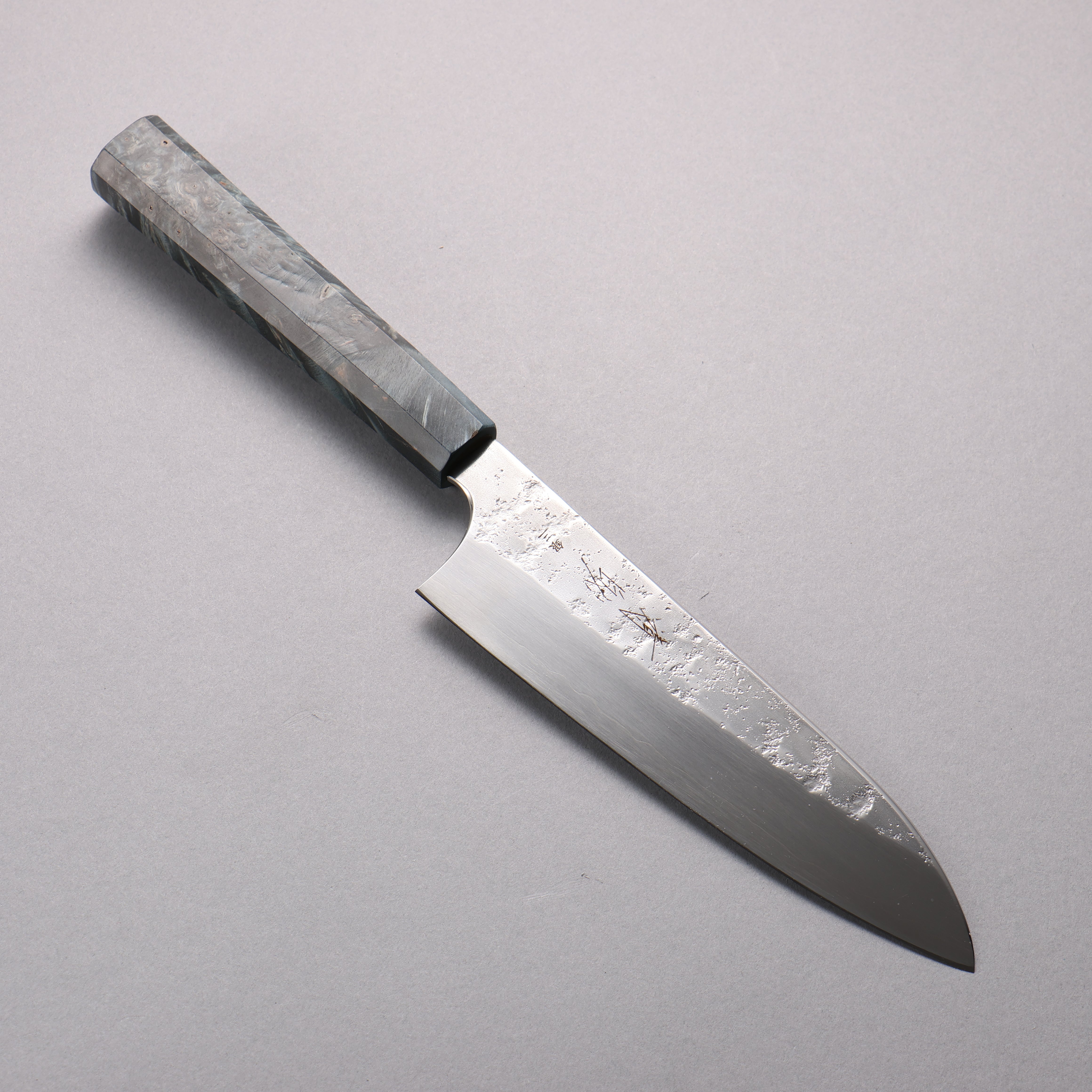 Seisuke Silver Steel No.3 Nashiji Santoku 180mm Stabilized wood Handle - Japanny - Best Japanese Knife