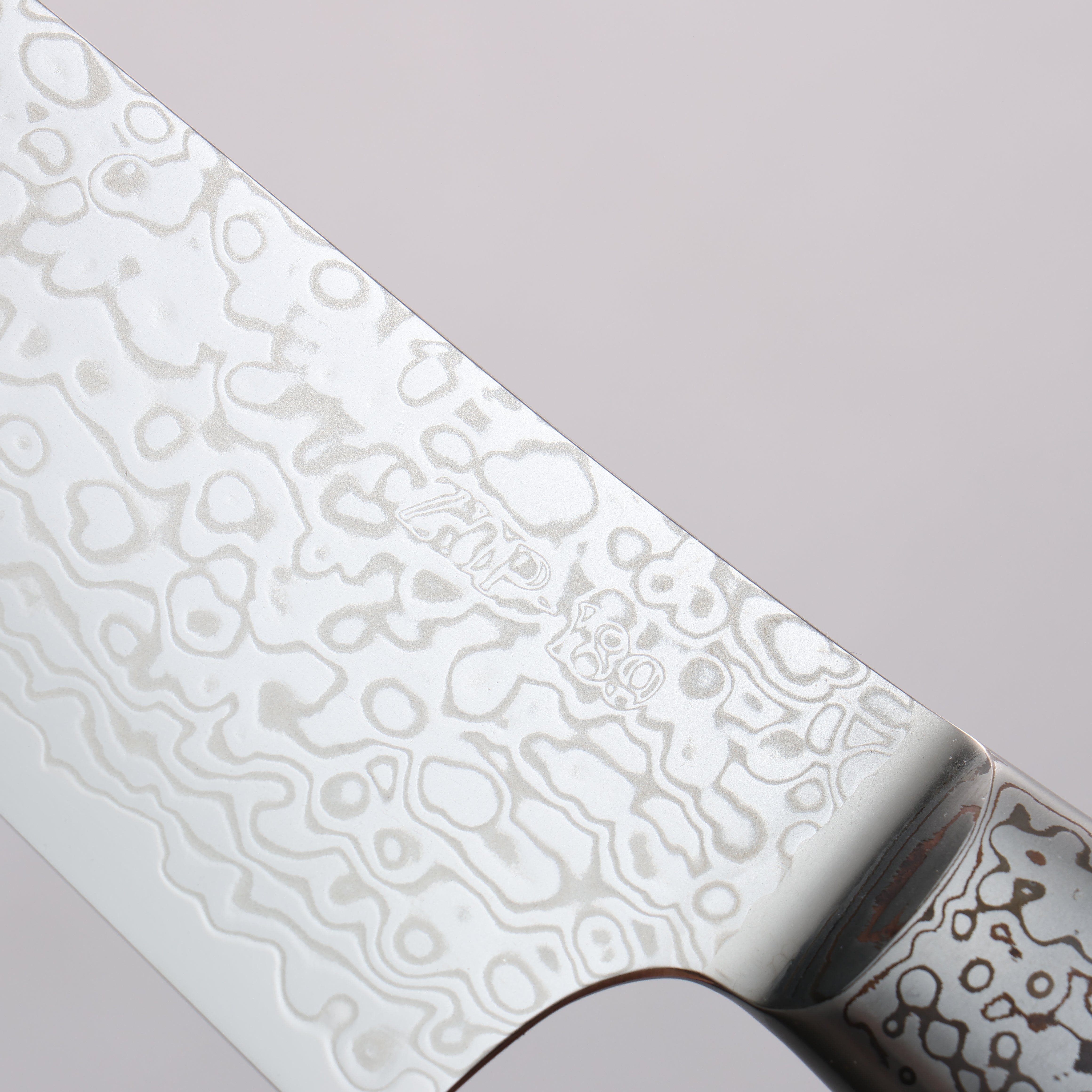 Kajin ZDP189 Damascus Migaki Finished Santoku 165mm Corian with Turquoise Inlay Handle - Japanny - Best Japanese Knife