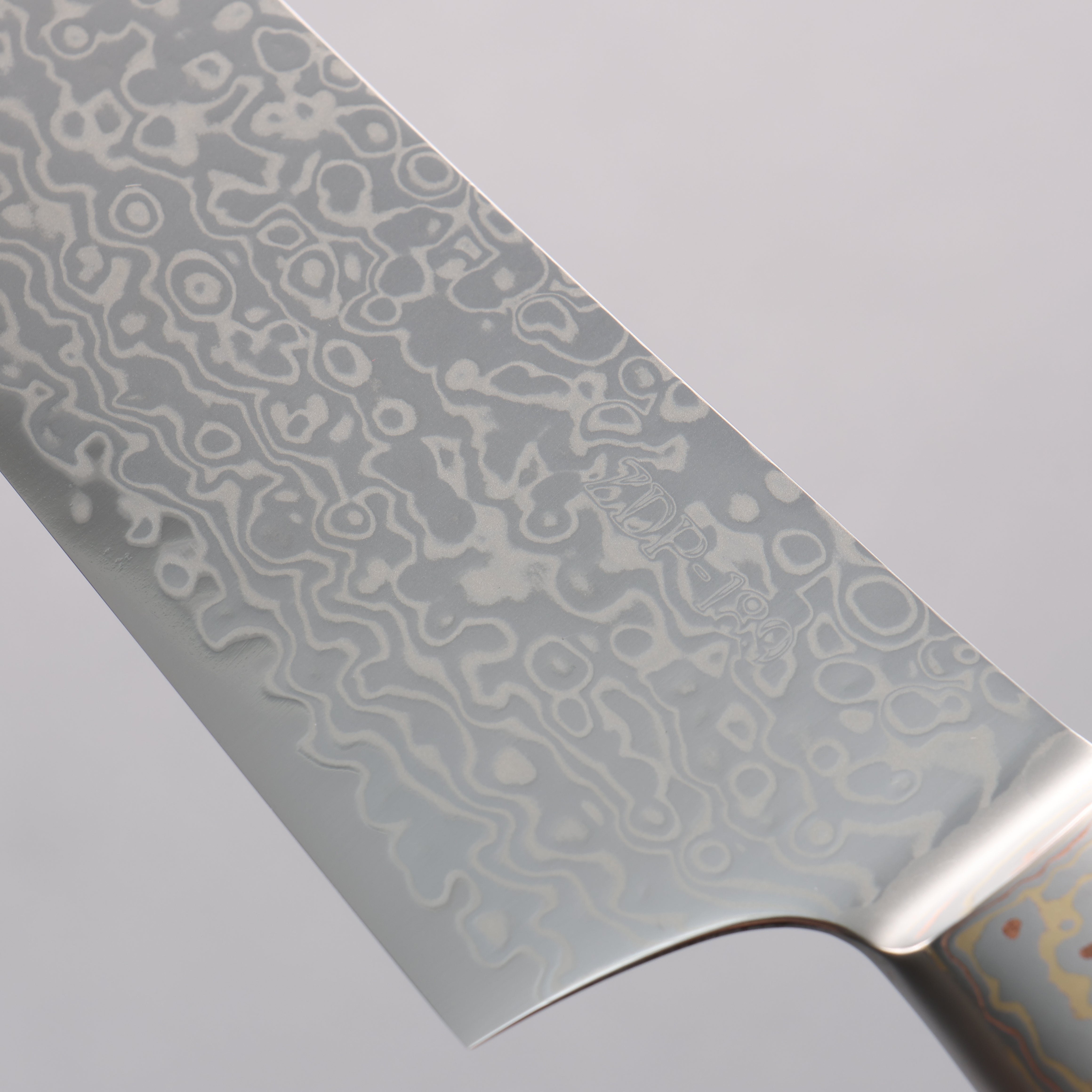 Kajin ZDP189 Damascus Migaki Finished Kiritsuke Gyuto 210mm Corian with Turquoise Inlay Handle - Japanny - Best Japanese Knife