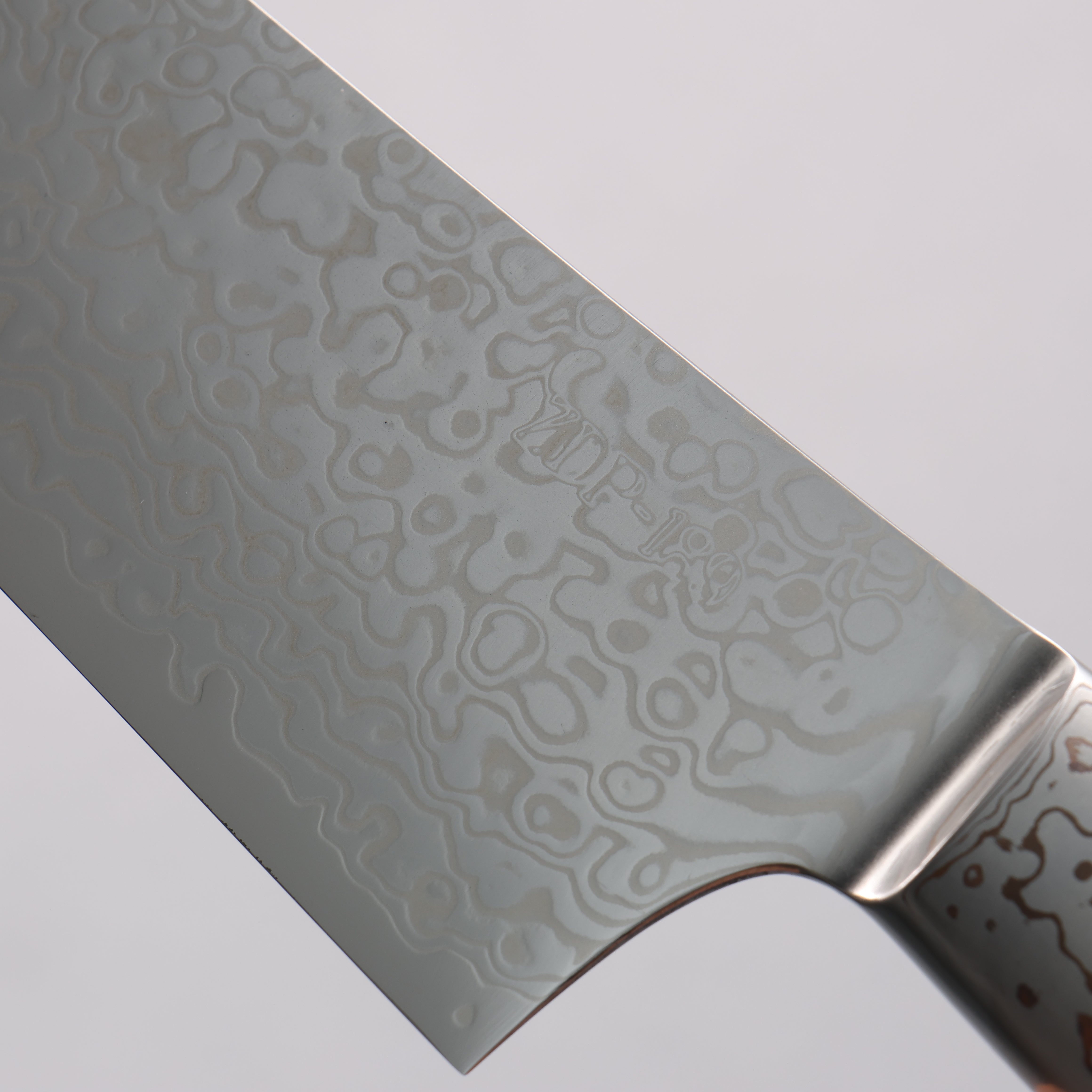 Kajin ZDP189 Damascus Migaki Finished Gyuto 210mm Corian with Turquoise Inlay Handle - Japanny - Best Japanese Knife