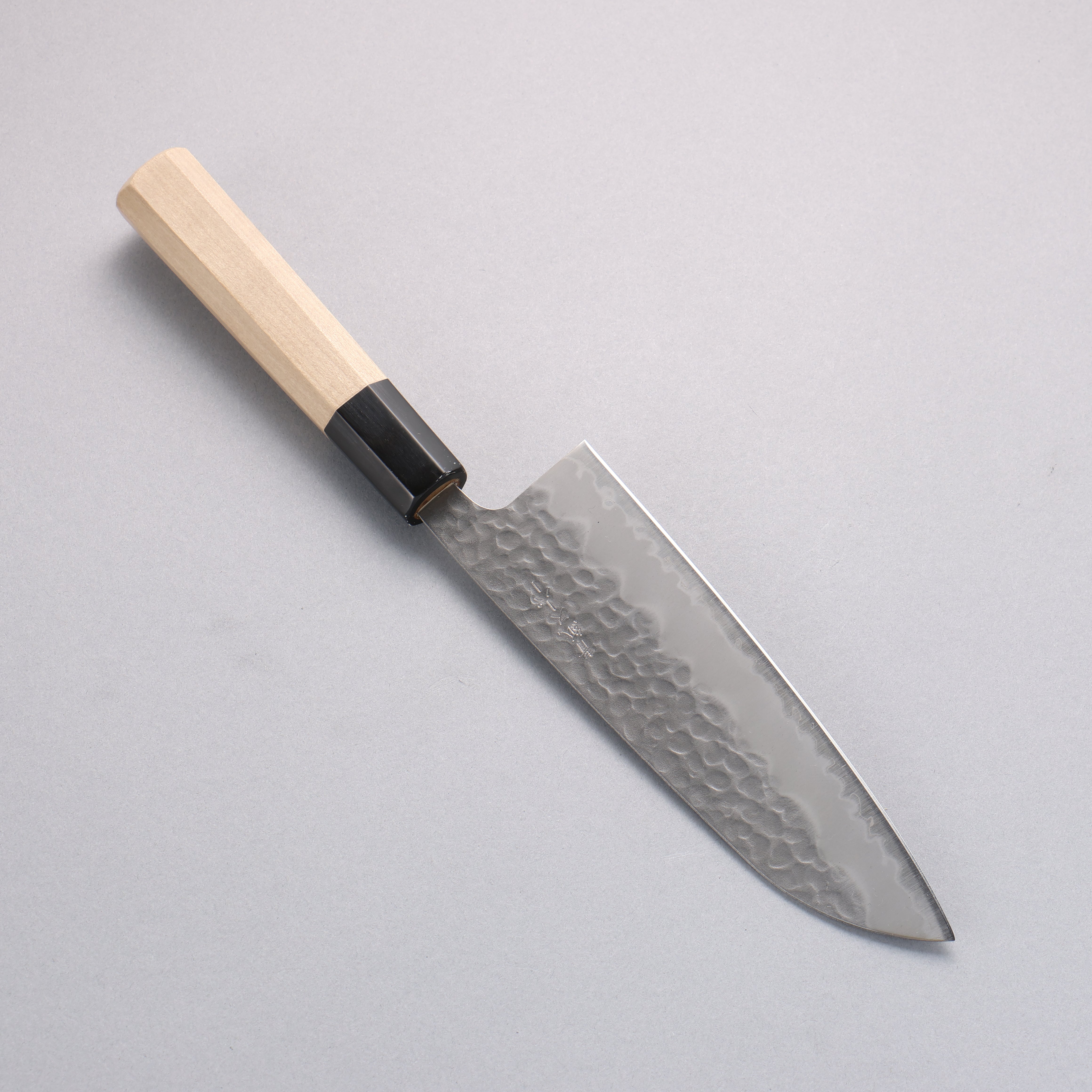 Oul Blue Super Hammered Santoku 165mm Magnolia Handle - Japanny - Best Japanese Knife