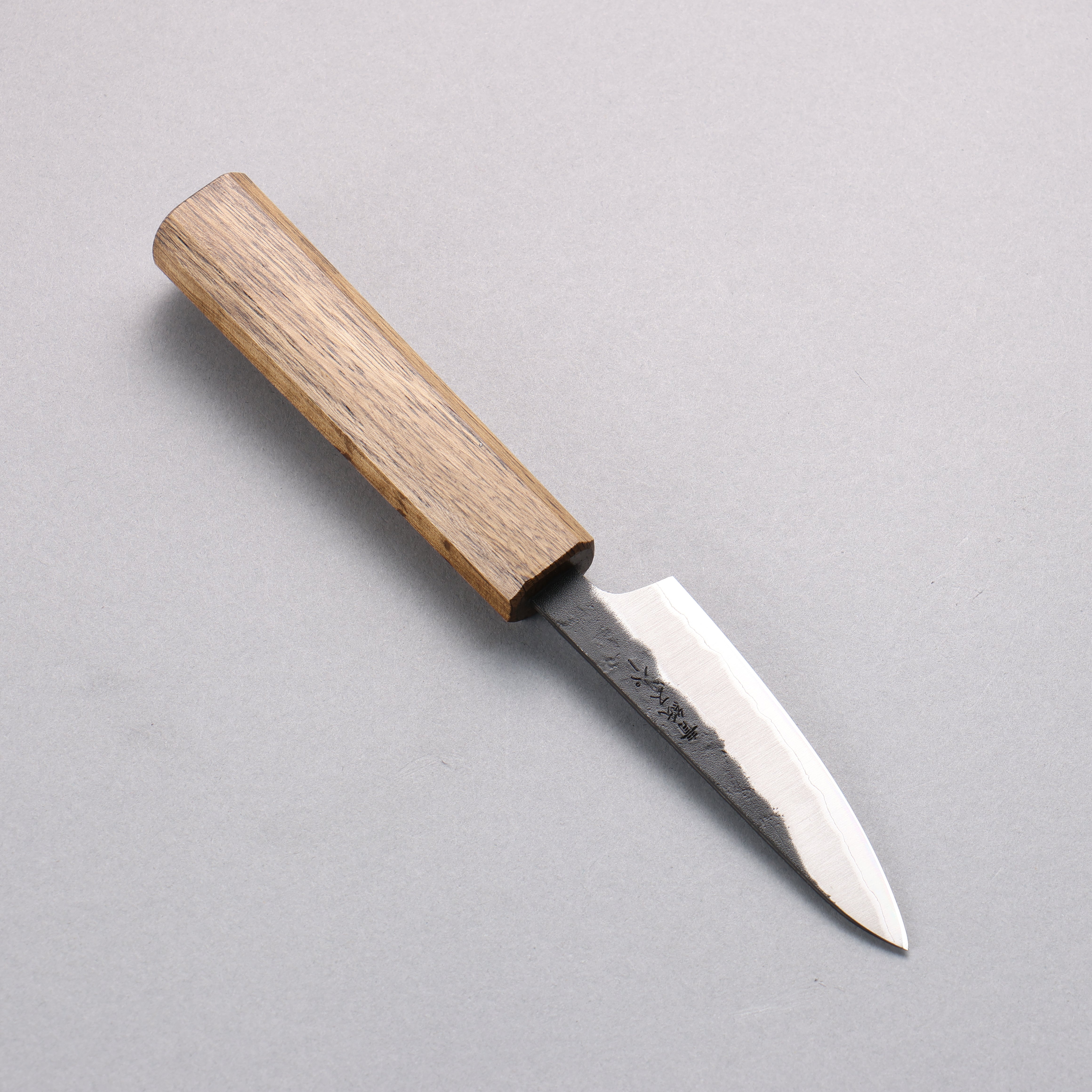 Oul Blue Super Black Nashiji Petty-Utility 80mm Oak Handle - Japanny - Best Japanese Knife