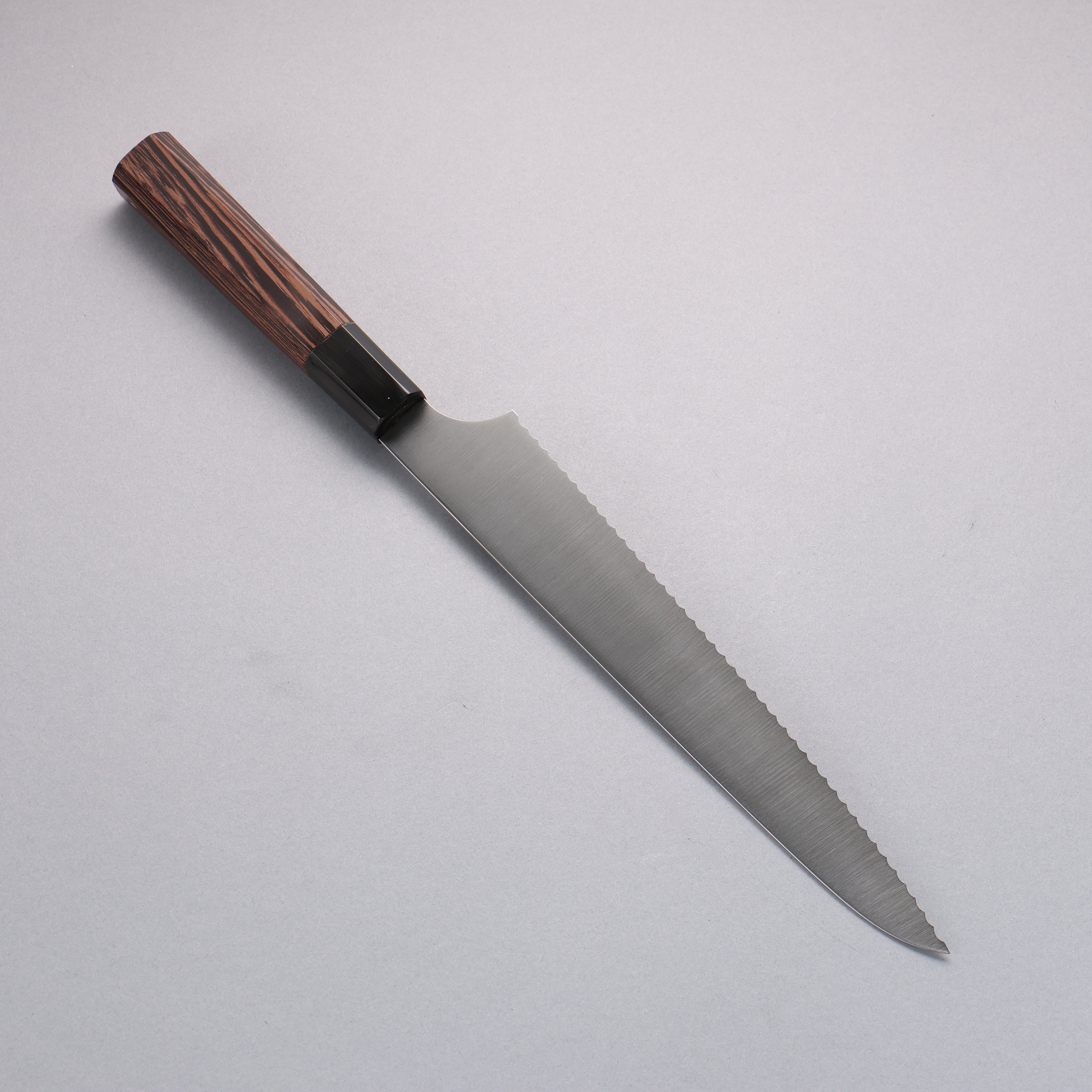 Seisuke Stainless Steel Bread Slicer 240mm Wenge Handle - Japanny - Best Japanese Knife