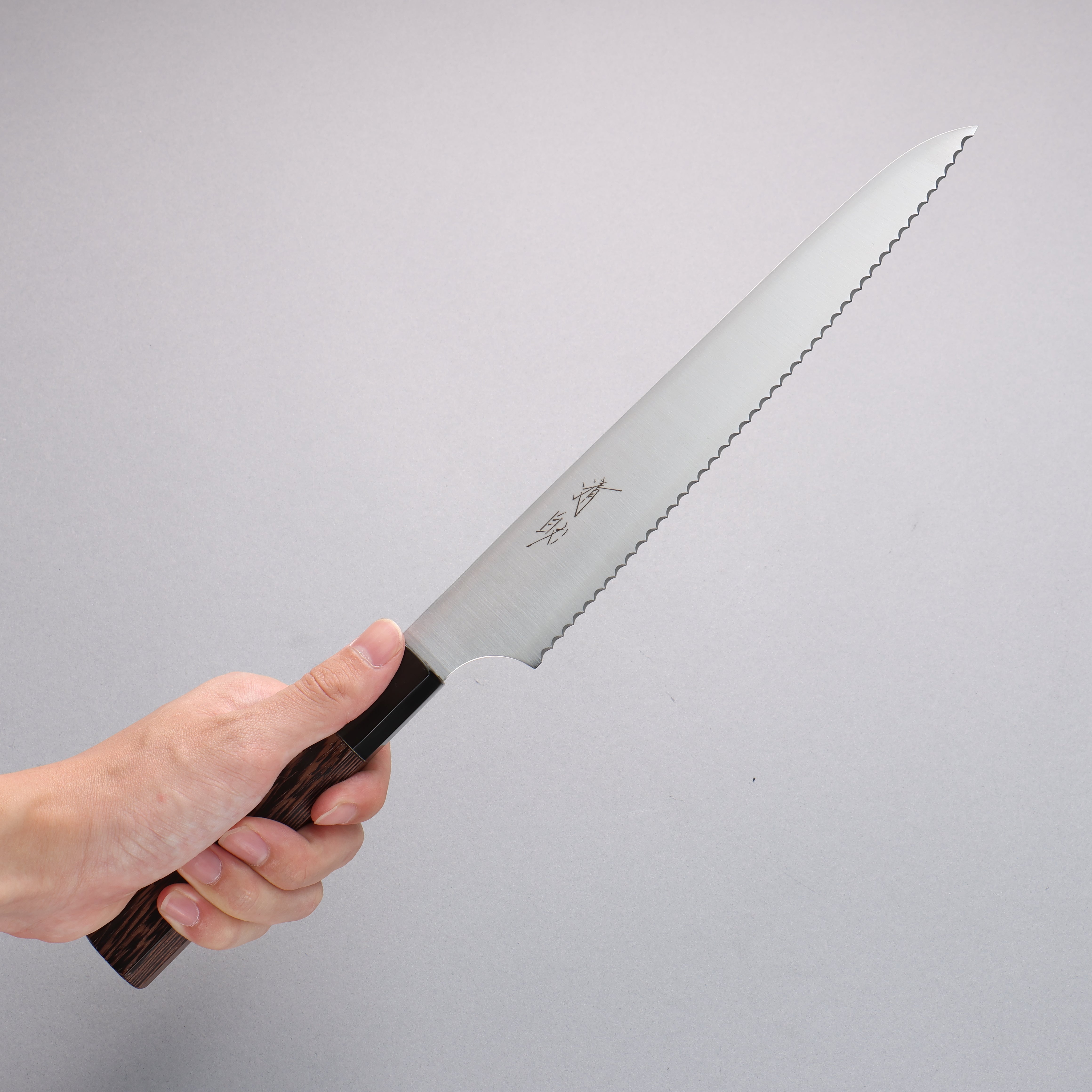 Seisuke Stainless Steel Bread Slicer 240mm Wenge Handle - Japanny - Best Japanese Knife