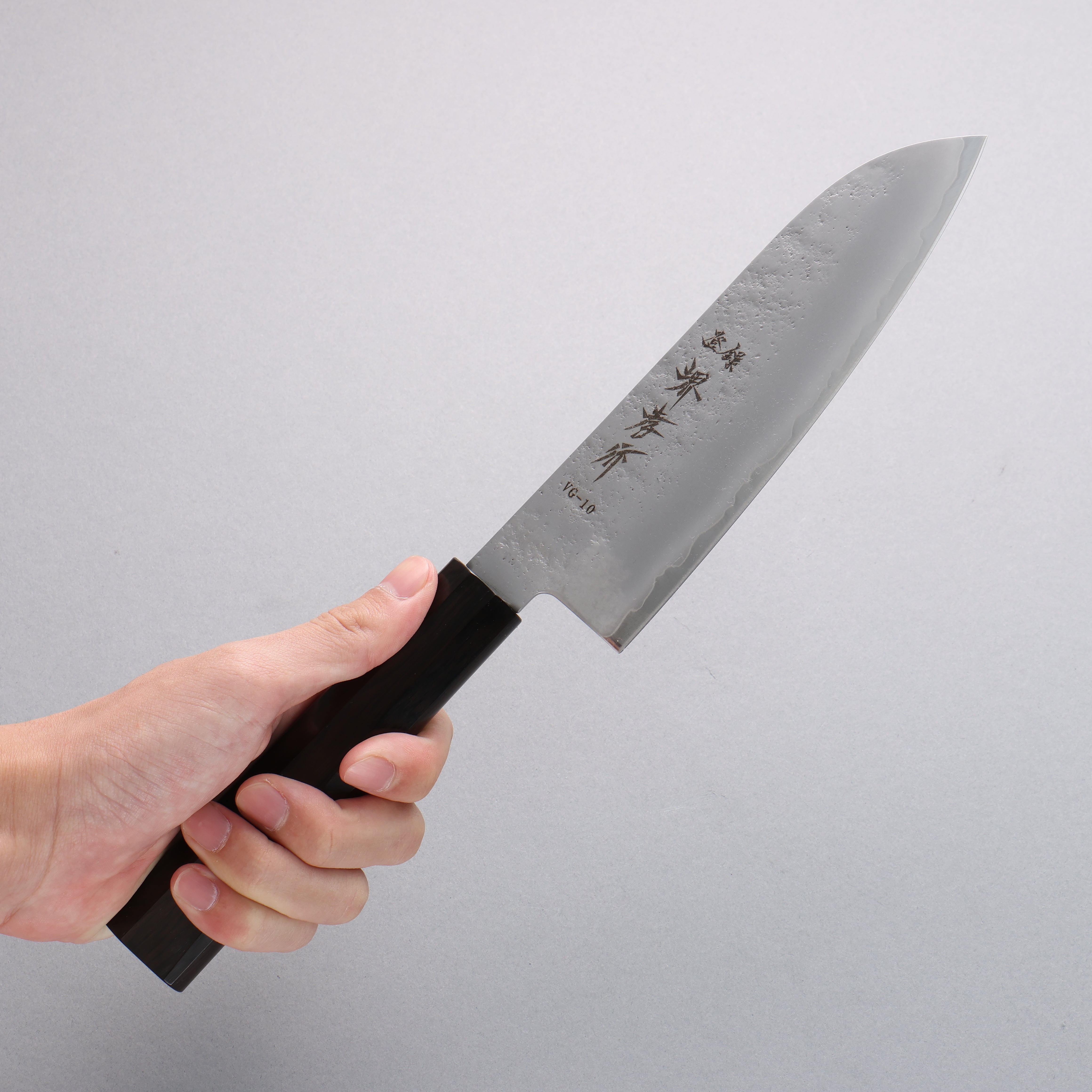 Sakai Takayuki VG10 Nashiji Santoku 170mm Ebony Wood Handle - Japanny - Best Japanese Knife