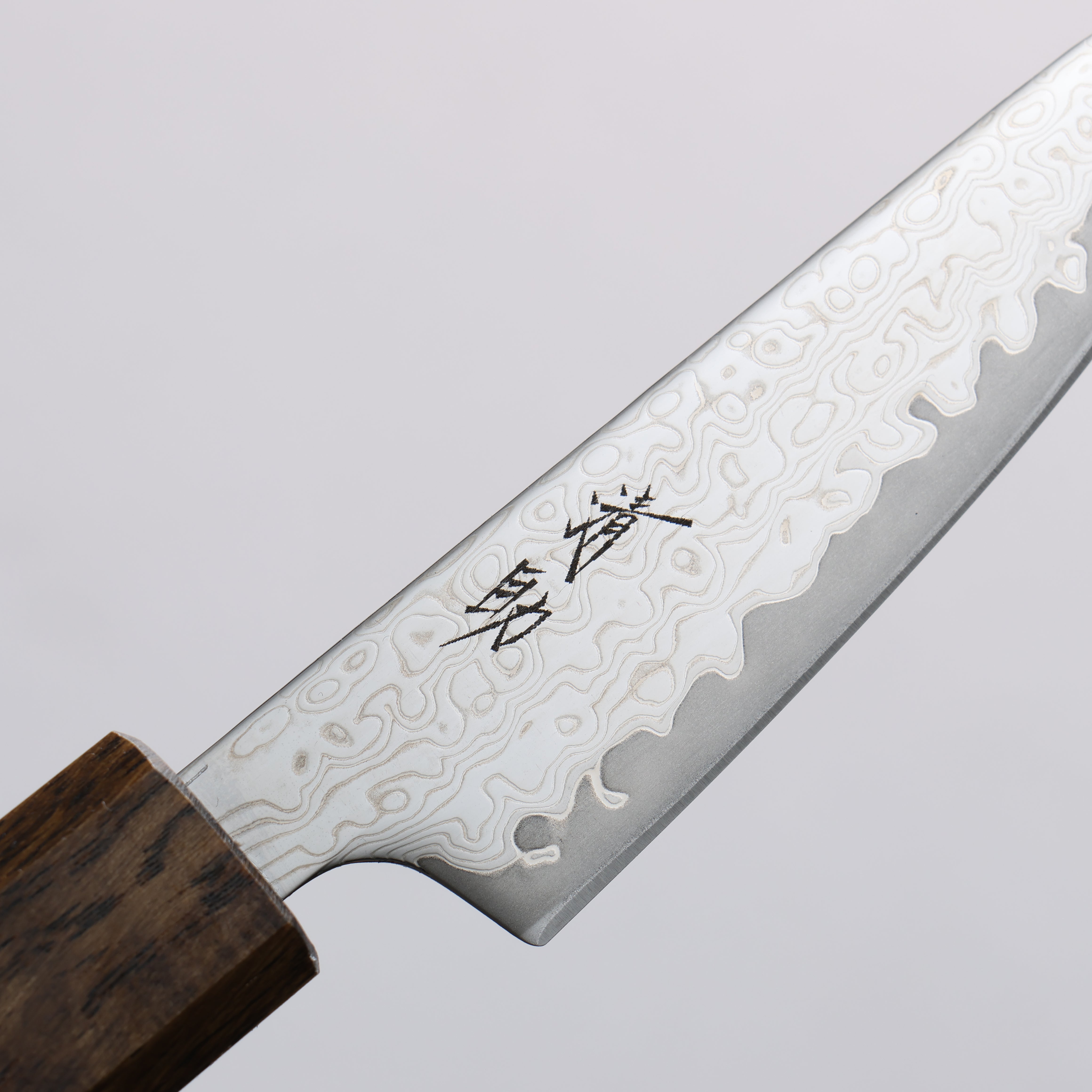 Seisuke VG10 Mirrored Finish Damascus Paring 80mm Oak Handle - Japanny - Best Japanese Knife
