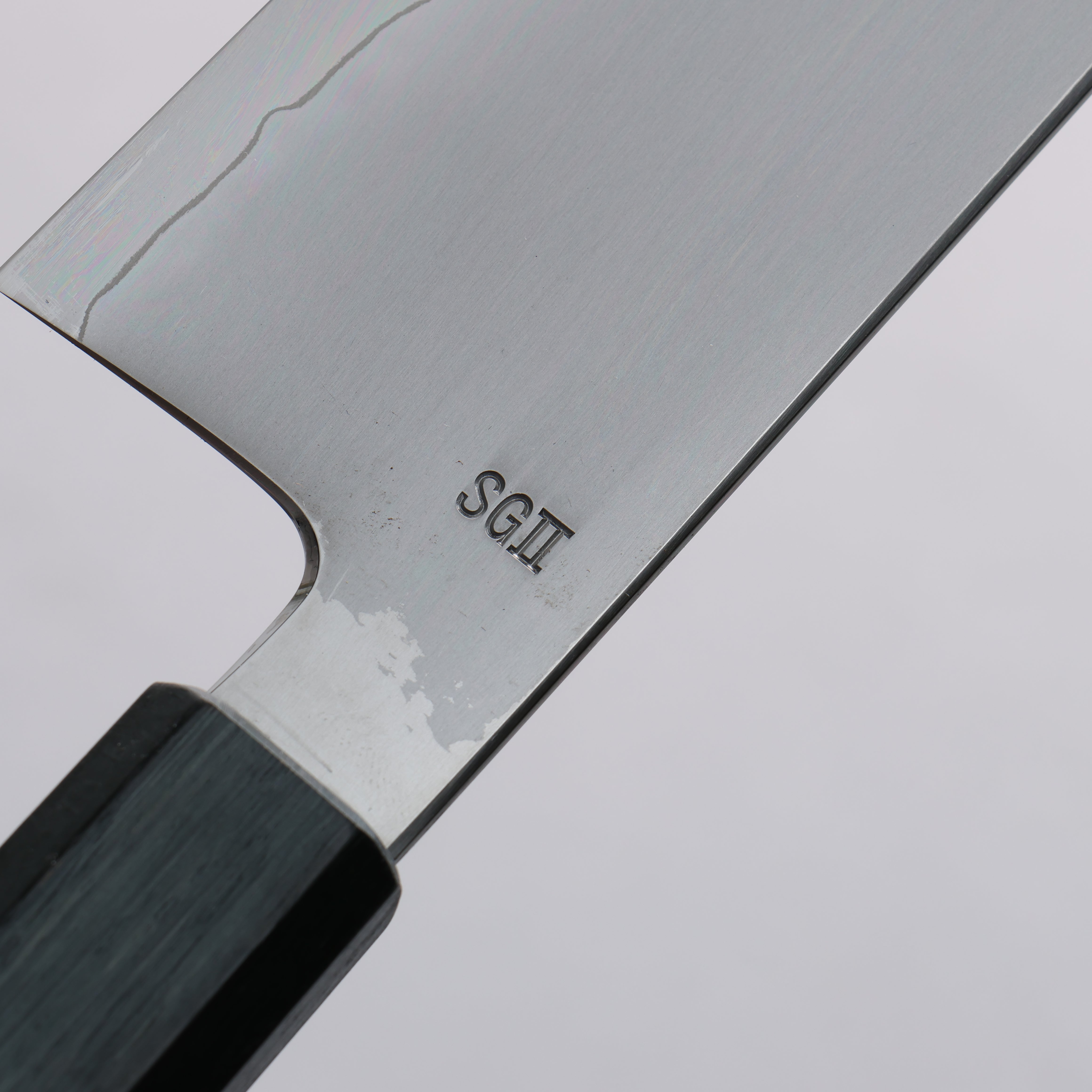 Naohito Myojin SG2 Kasumitogi Kiritsuke Gyuto 240mm Oak (Indigo Dyed) Handle - Japanny - Best Japanese Knife