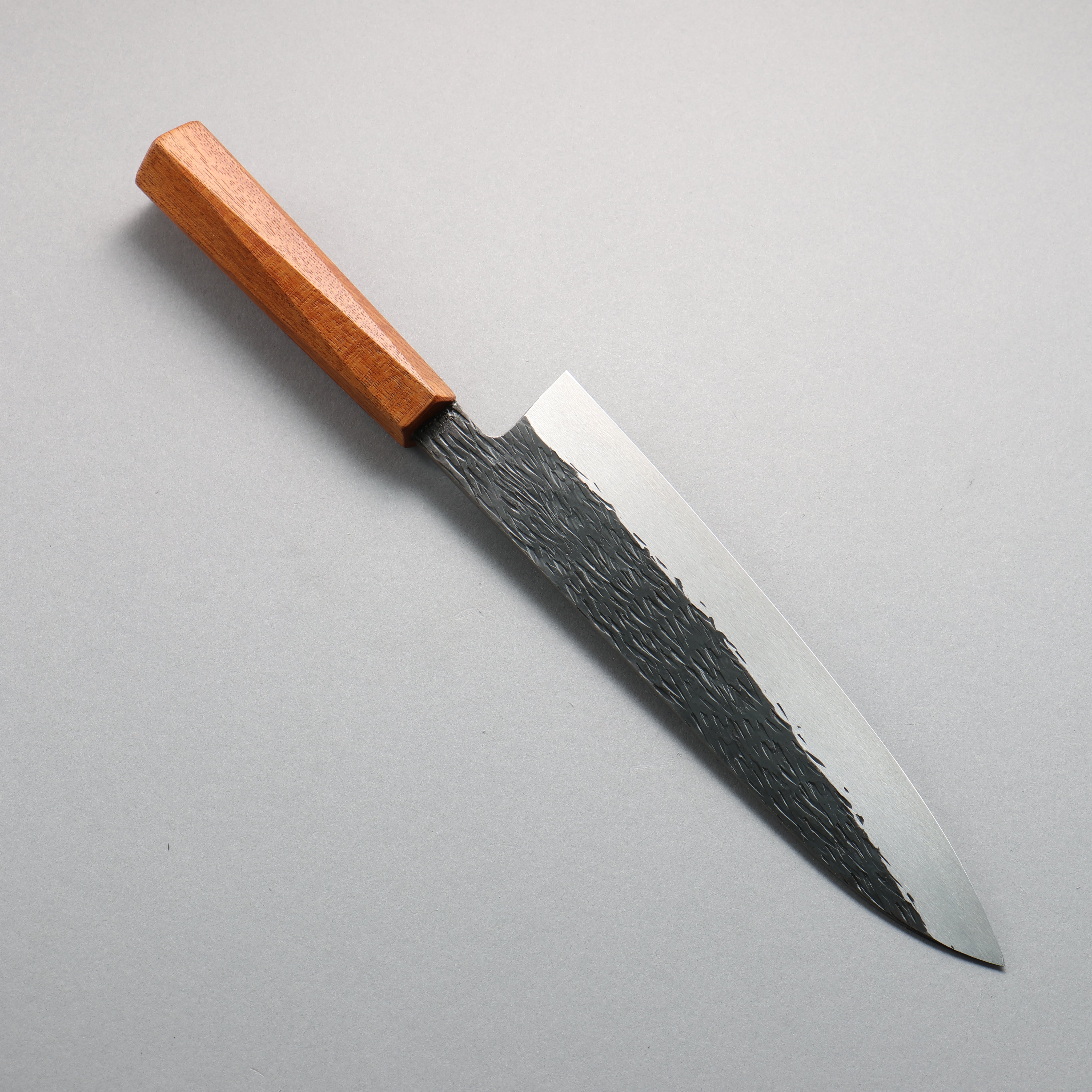 Isamitsu Abe White Steel No.1 Hammered Gyuto 240mm Japanese Elm (pentagonal) Handle - Japanny - Best Japanese Knife