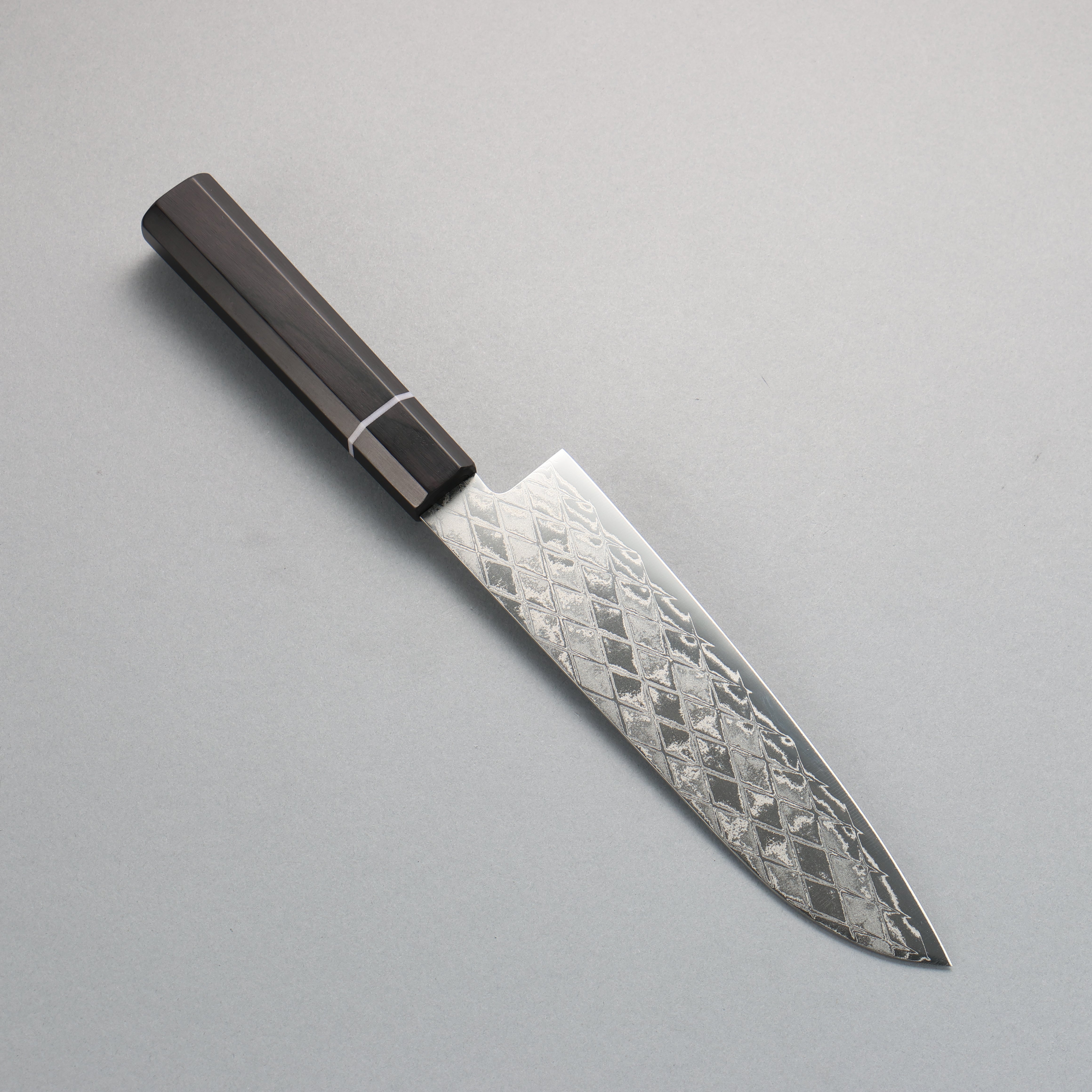 Seisuke AUS10 Mirror Crossed Santoku 180mm Rosewood (White Ring) Handle - Japanny - Best Japanese Knife