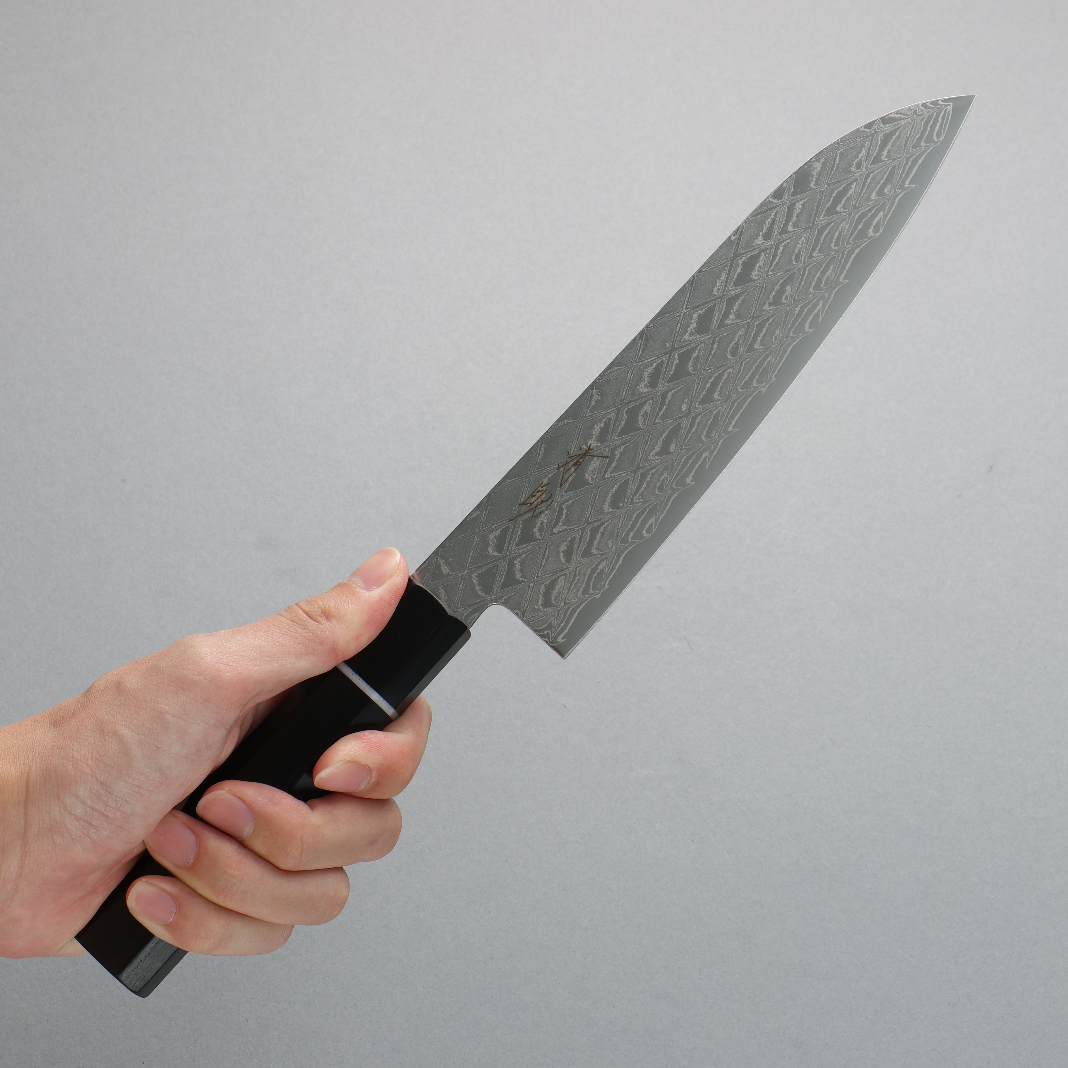 Seisuke AUS10 Mirror Crossed Santoku 180mm Rosewood (White Ring) Handle - Japanny - Best Japanese Knife