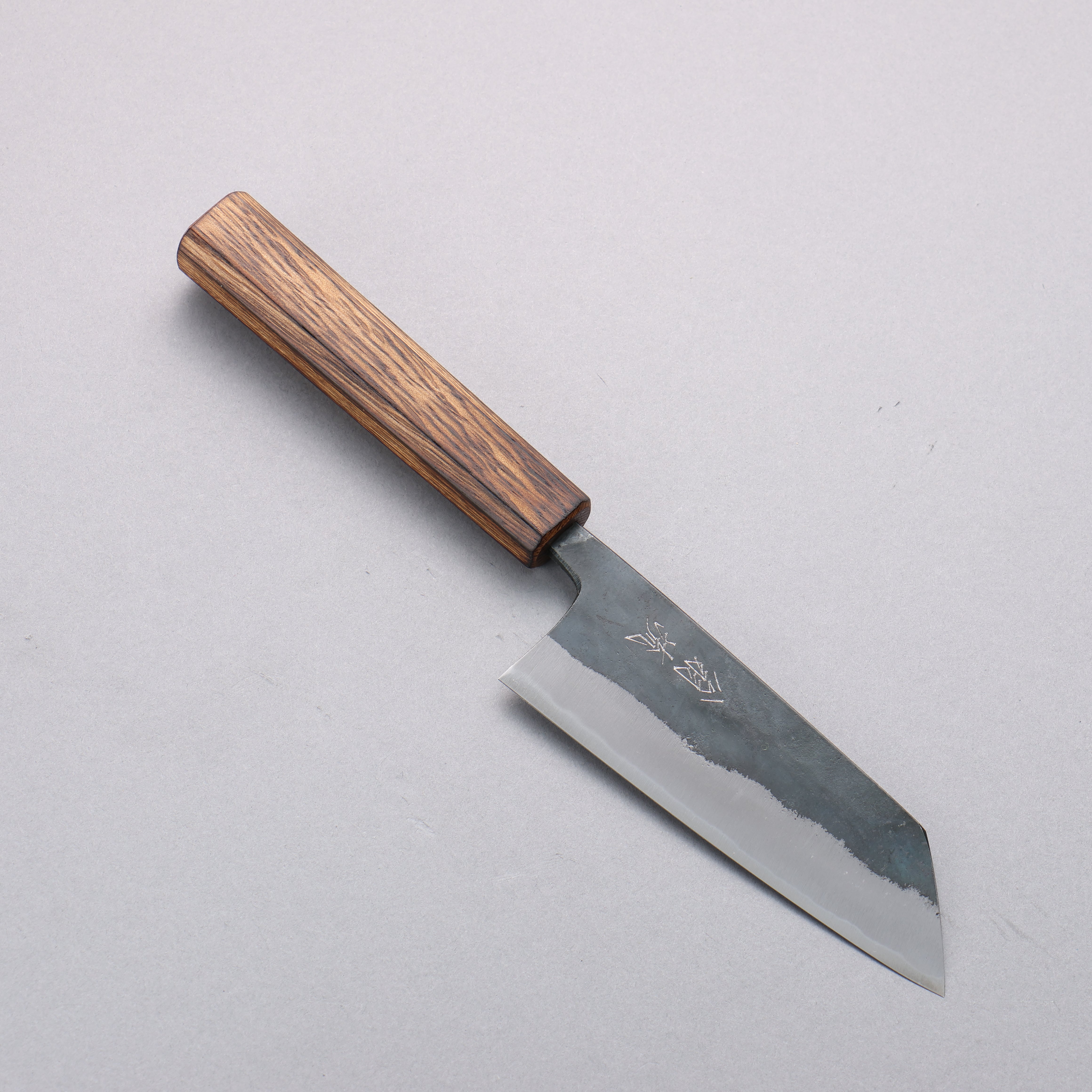 Oul Blue Steel No.2 Black Finished Small Bunka 125mm Oak Handle - Japanny - Best Japanese Knife