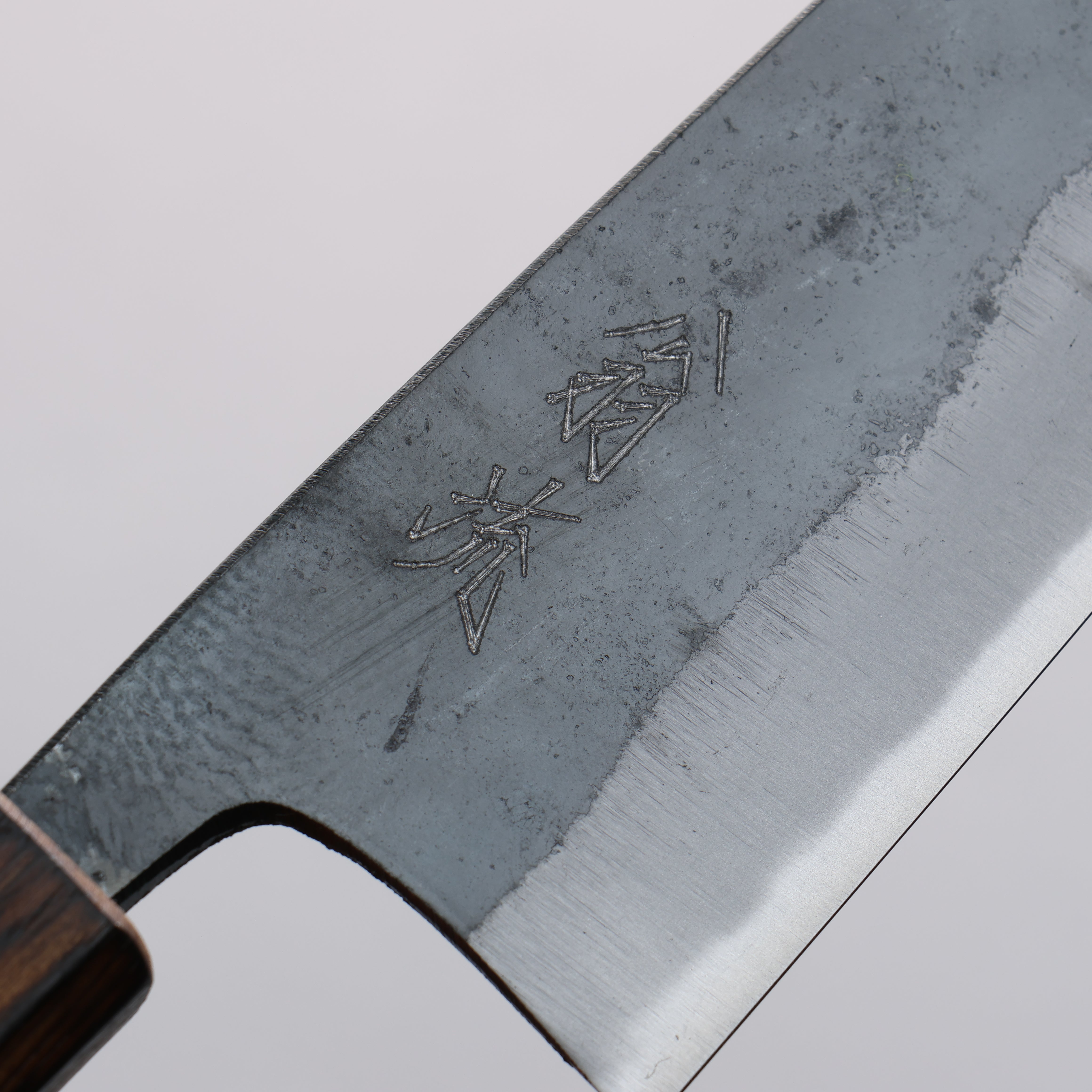 Oul Blue Steel No.2 Black Finished Small Bunka 125mm Oak Handle - Japanny - Best Japanese Knife