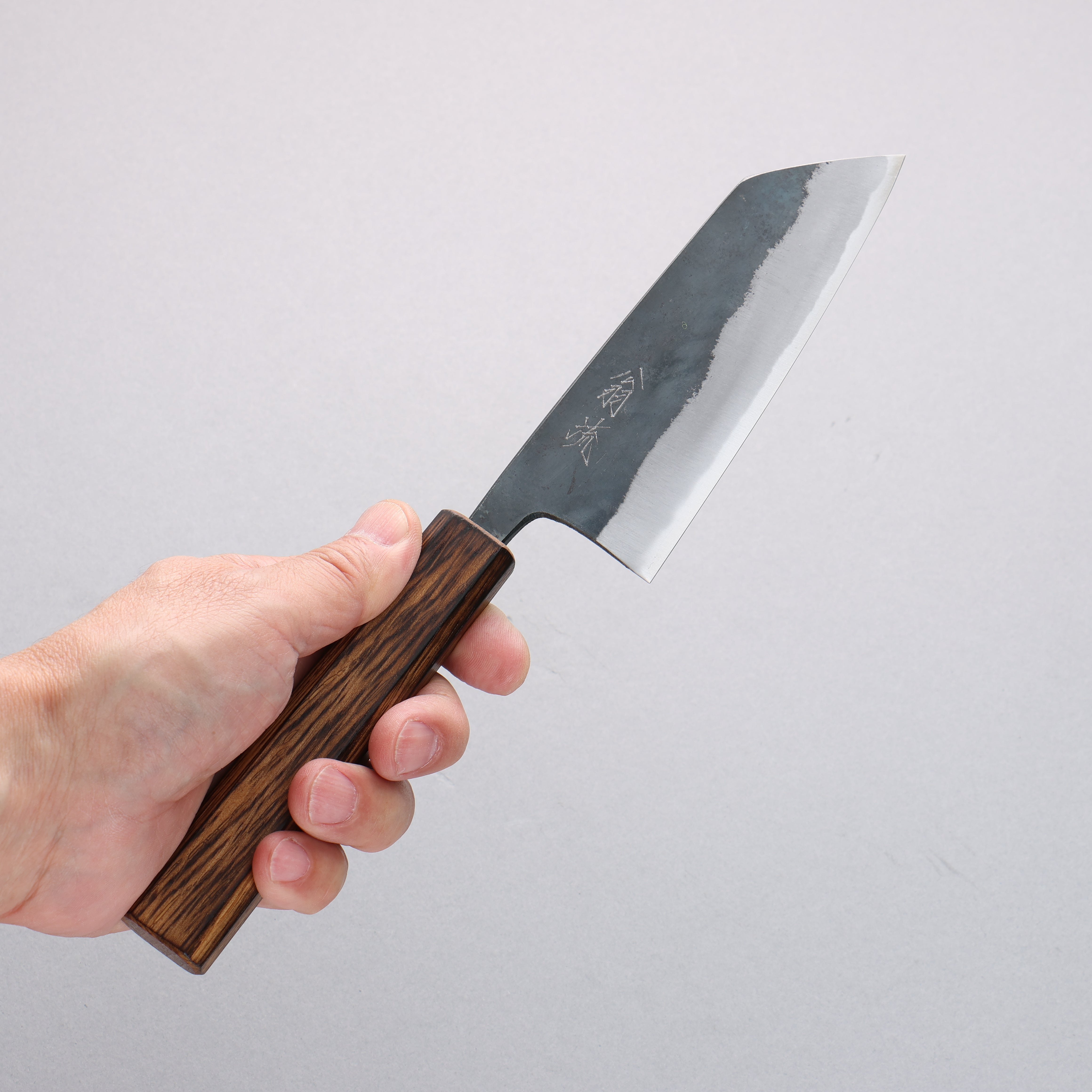 Oul Blue Steel No.2 Black Finished Small Bunka 125mm Oak Handle - Japanny - Best Japanese Knife