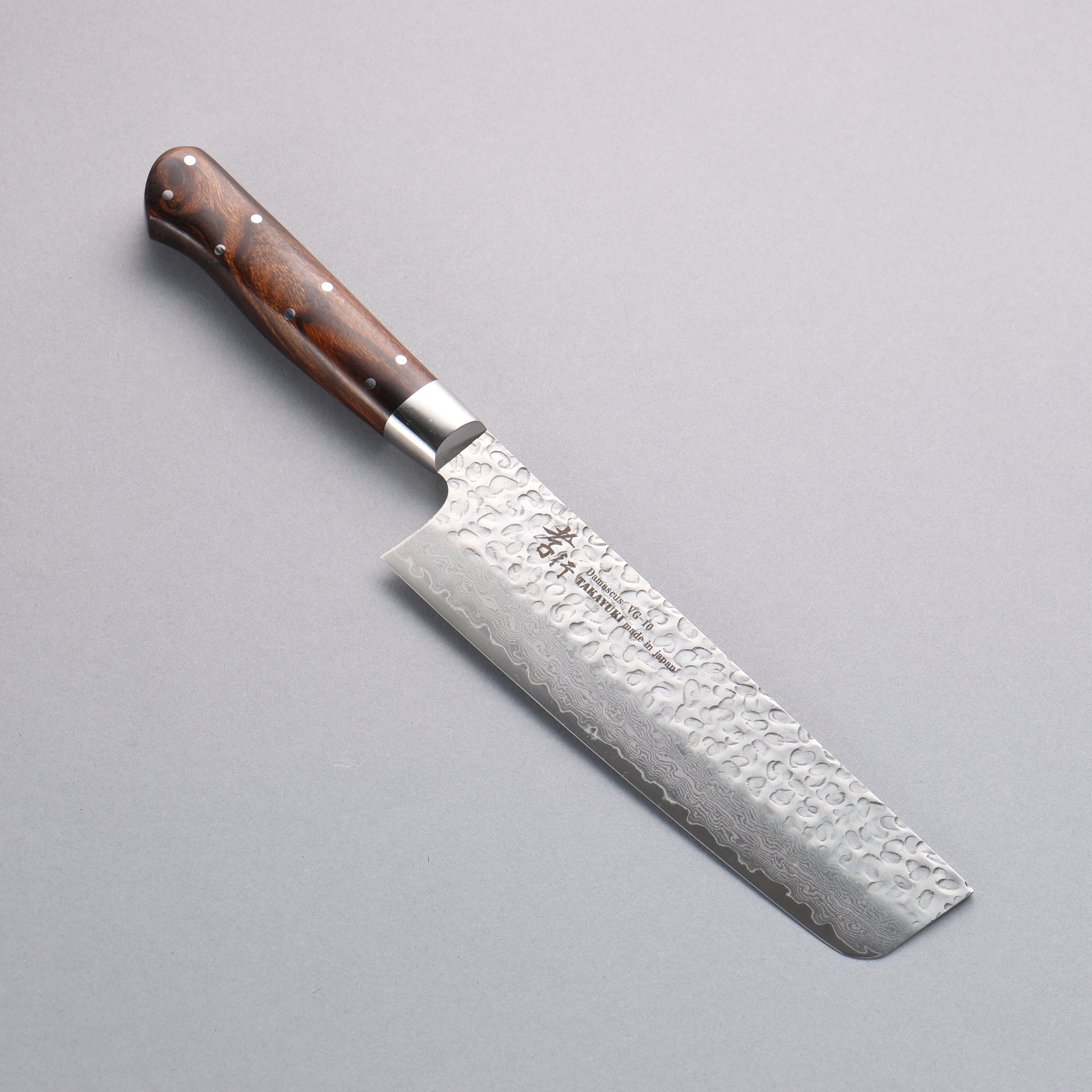Sakai Takayuki VG10 33 Layer Damascus Nakiri 160mm Desert Ironwood(Sugihara model) Handle - Japanny - Best Japanese Knife