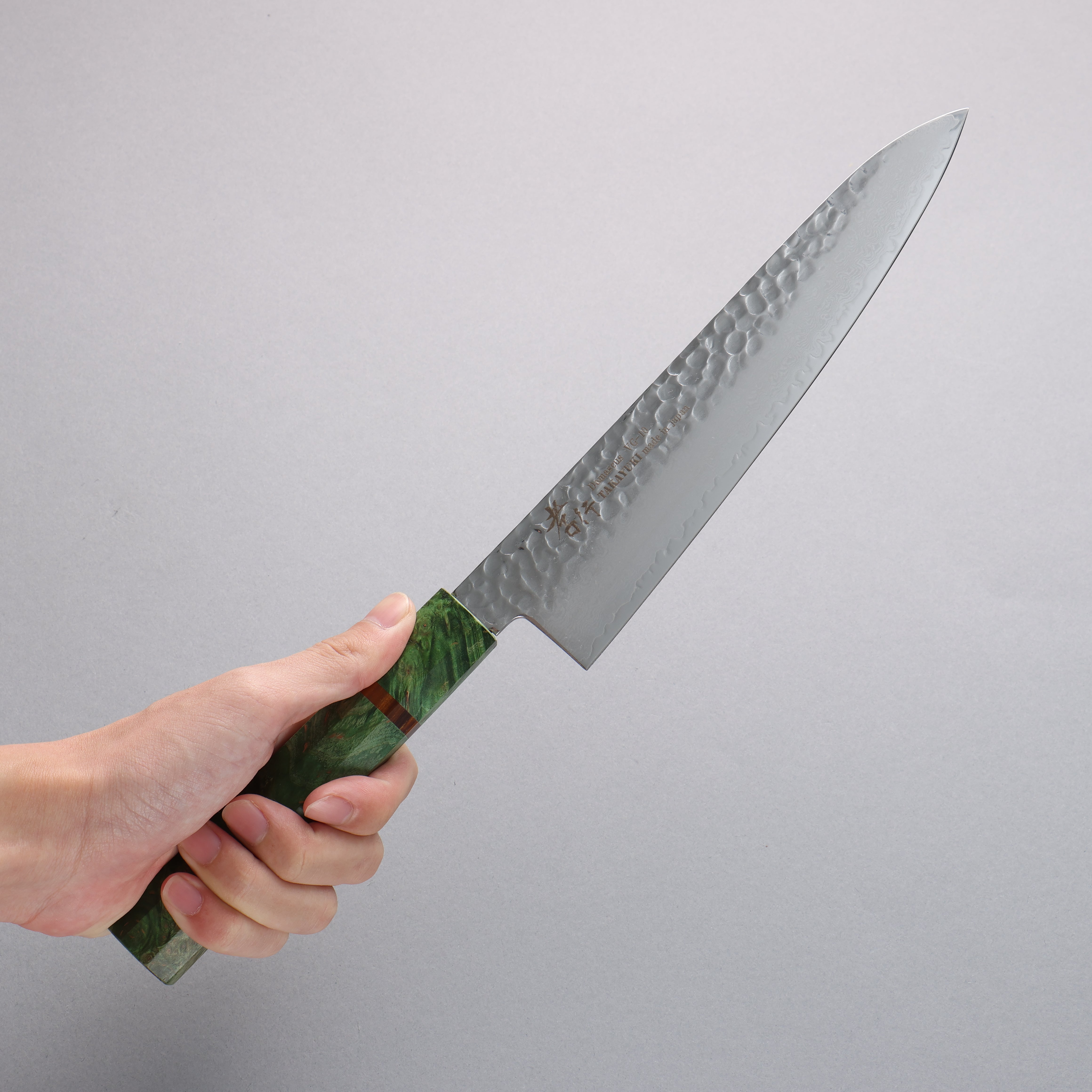 Sakai Takayuki VG10 33 Layer Damascus Gyuto 210mm Stabilized wood Handle - Japanny - Best Japanese Knife