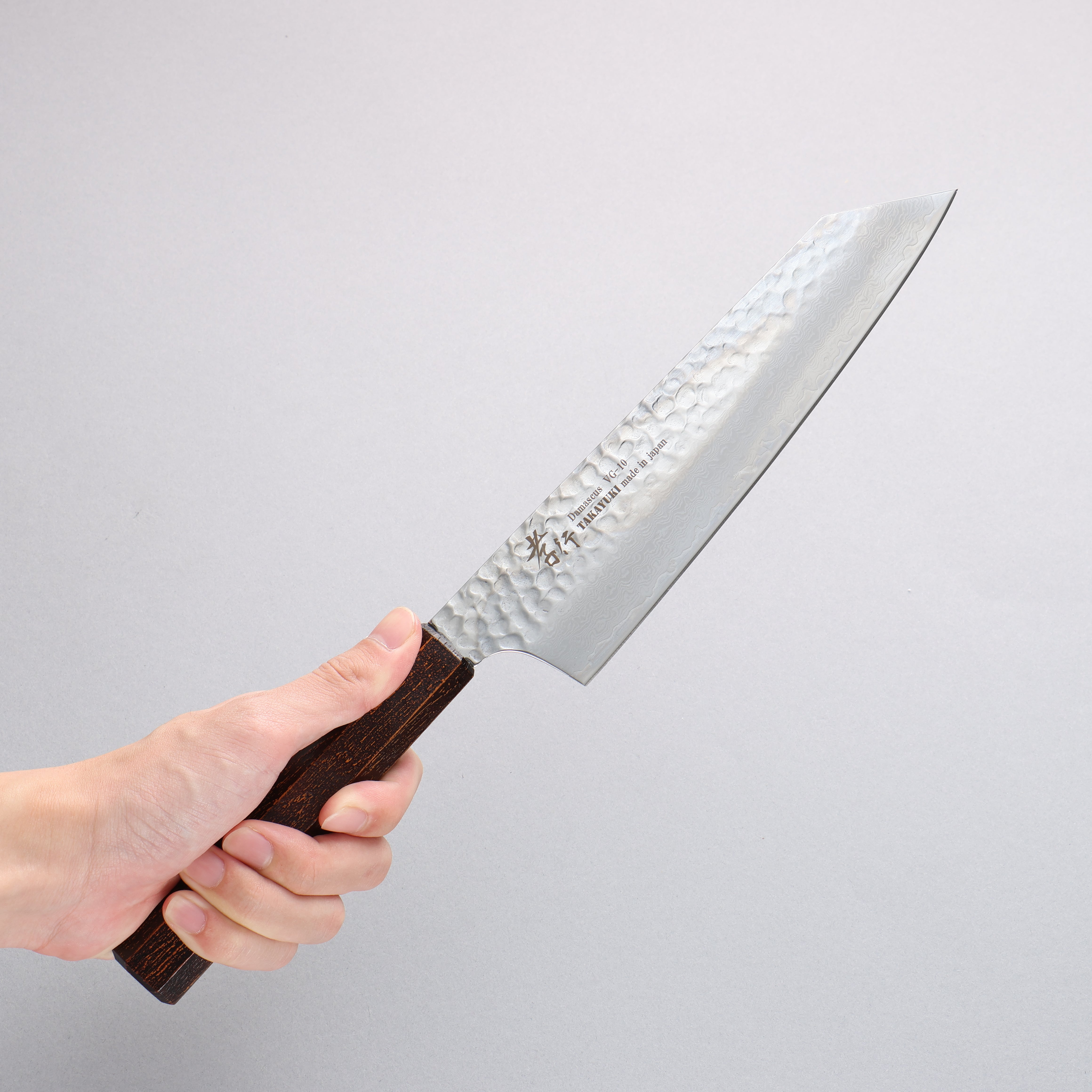 Sakai Takayuki Nanairo VG10 33 Layer Kengata Gyuto 190mm ABS resin(Retro wood grain) Handle - Japanny - Best Japanese Knife