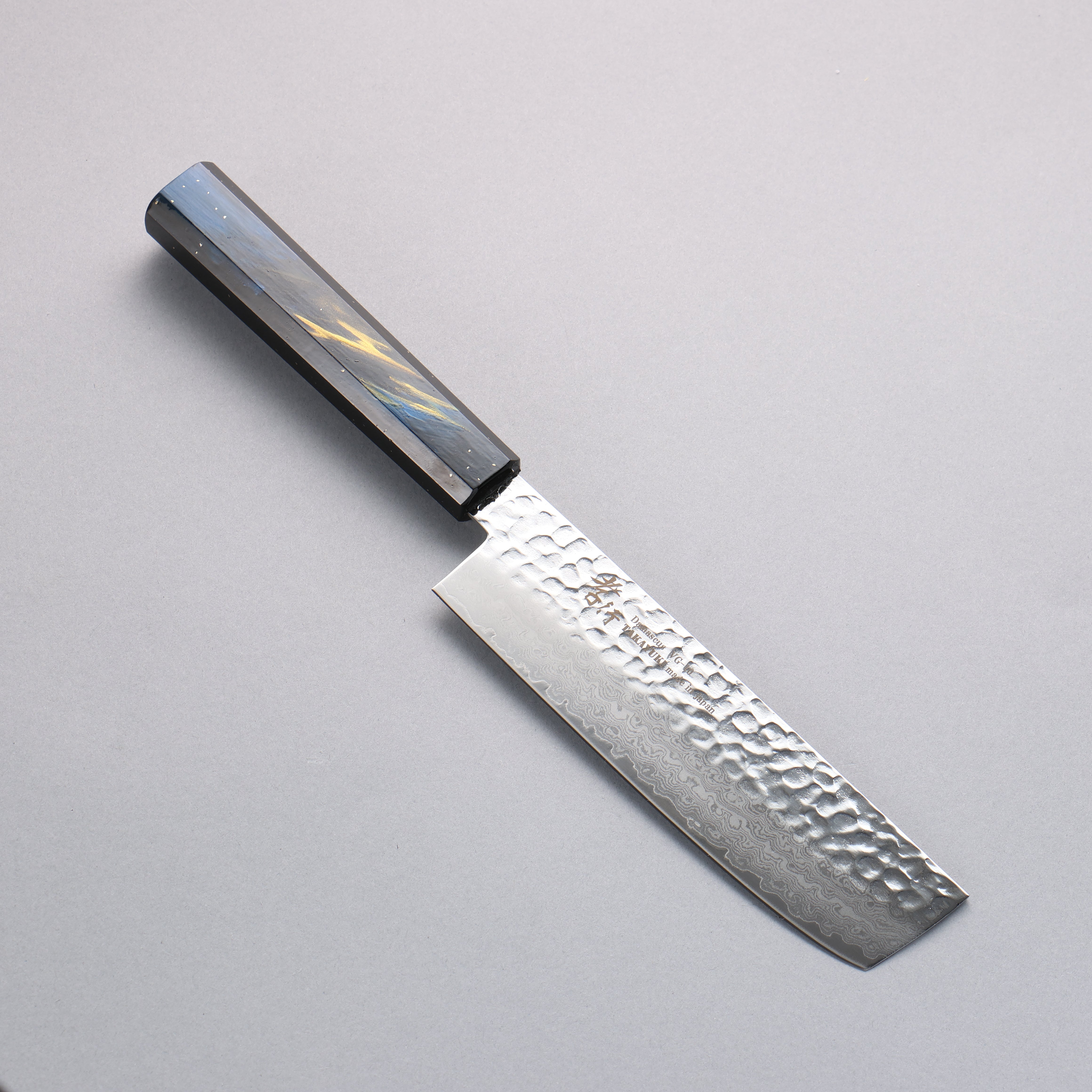 Sakai Takayuki VG10 33 Layer Damascus Nakiri 160mm Live oak Lacquered (Saiu) Handle - Japanny - Best Japanese Knife