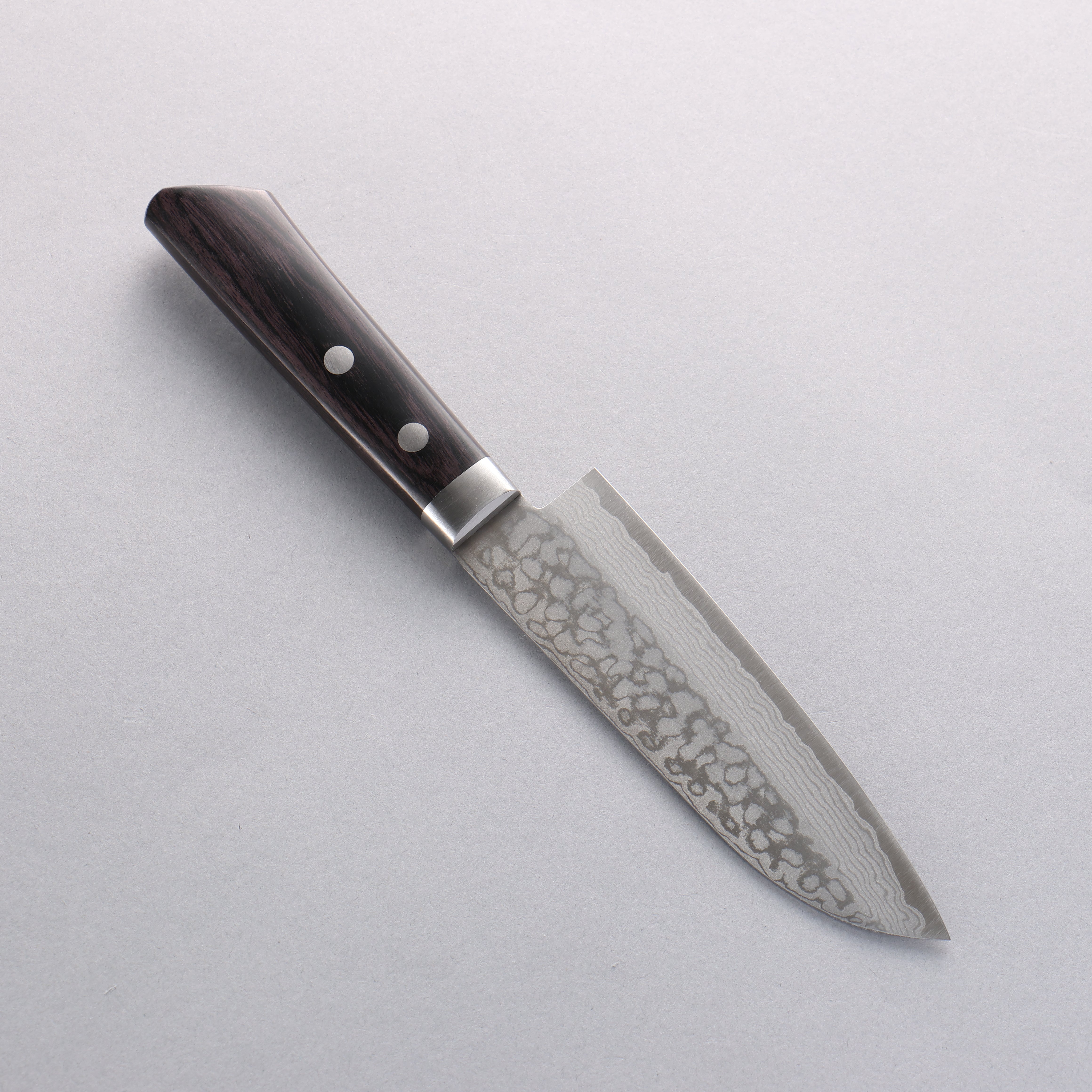 Seisuke VG10 Damascus Small Santoku 135mm Black Pakka wood Handle - Japanny - Best Japanese Knife