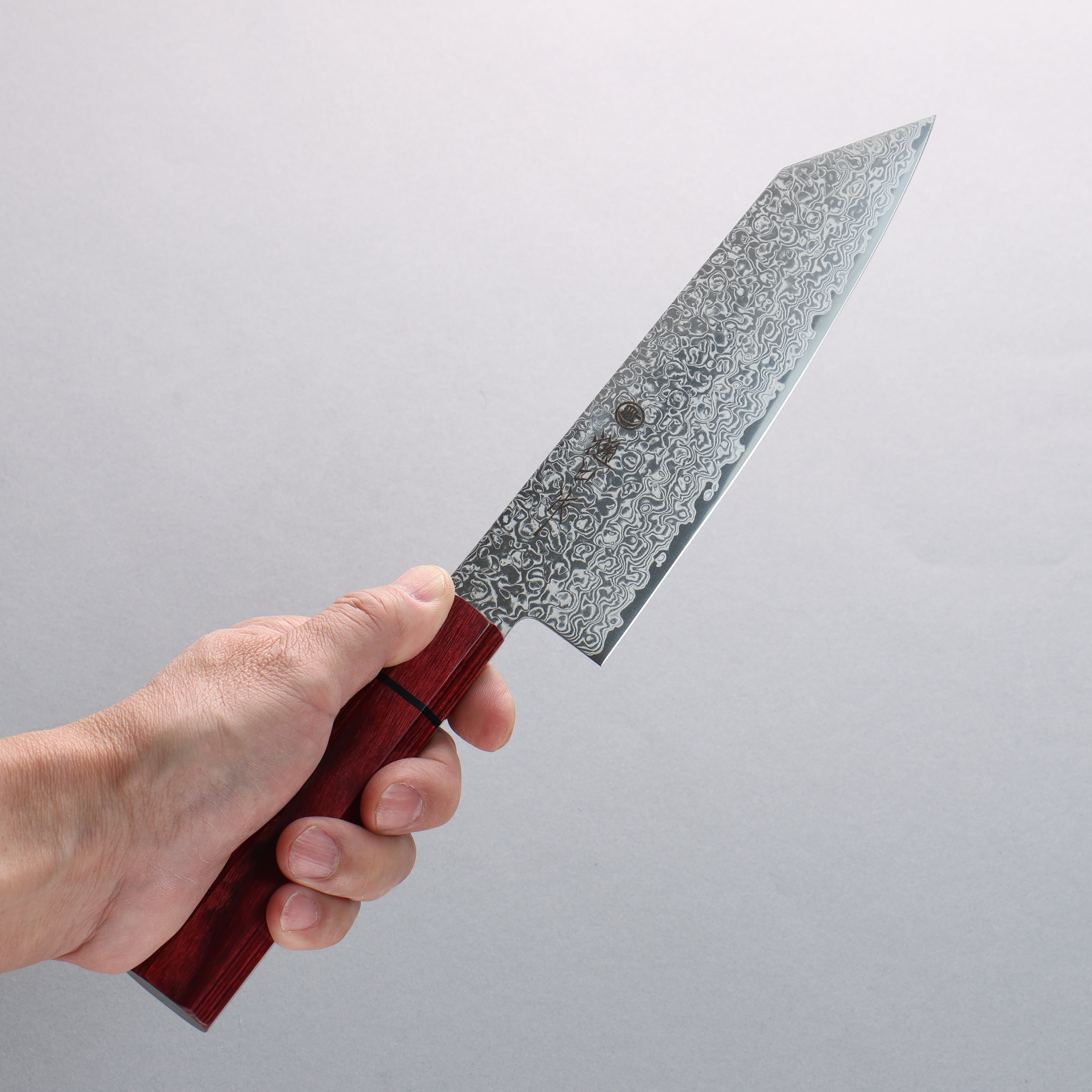 Higuchi SG2 Damascus Migaki Finished Kiritsuke Santoku 180mm Red Pakka wood Handle - Japanny - Best Japanese Knife
