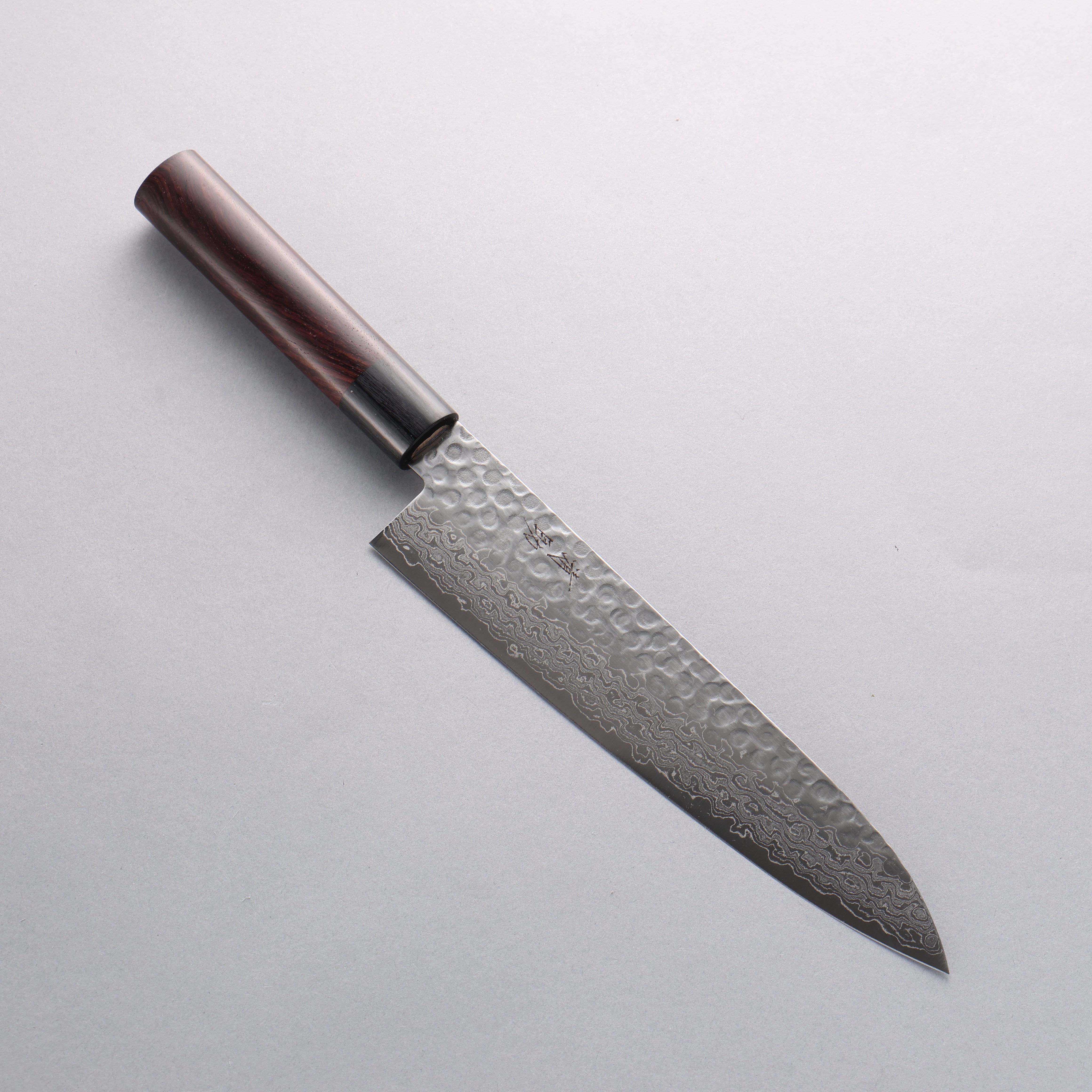 Seisuke Sumi VG10 16 Layer Hammered Damascus Gyuto 210mm Shitan Handle - Japanny - Best Japanese Knife