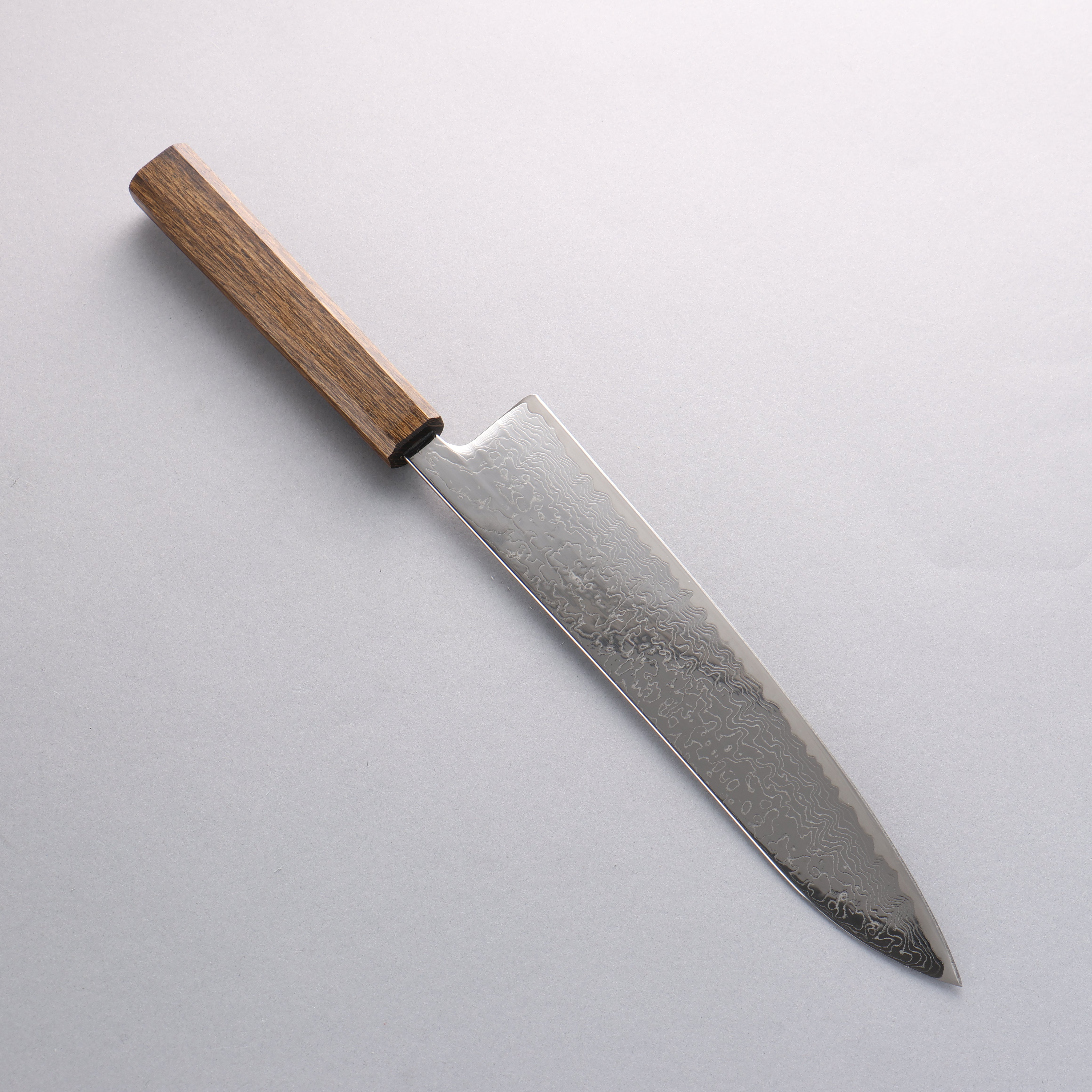 Seisuke VG10 Mirrored Finish Damascus Gyuto 240mm Oak Handle - Japanny - Best Japanese Knife