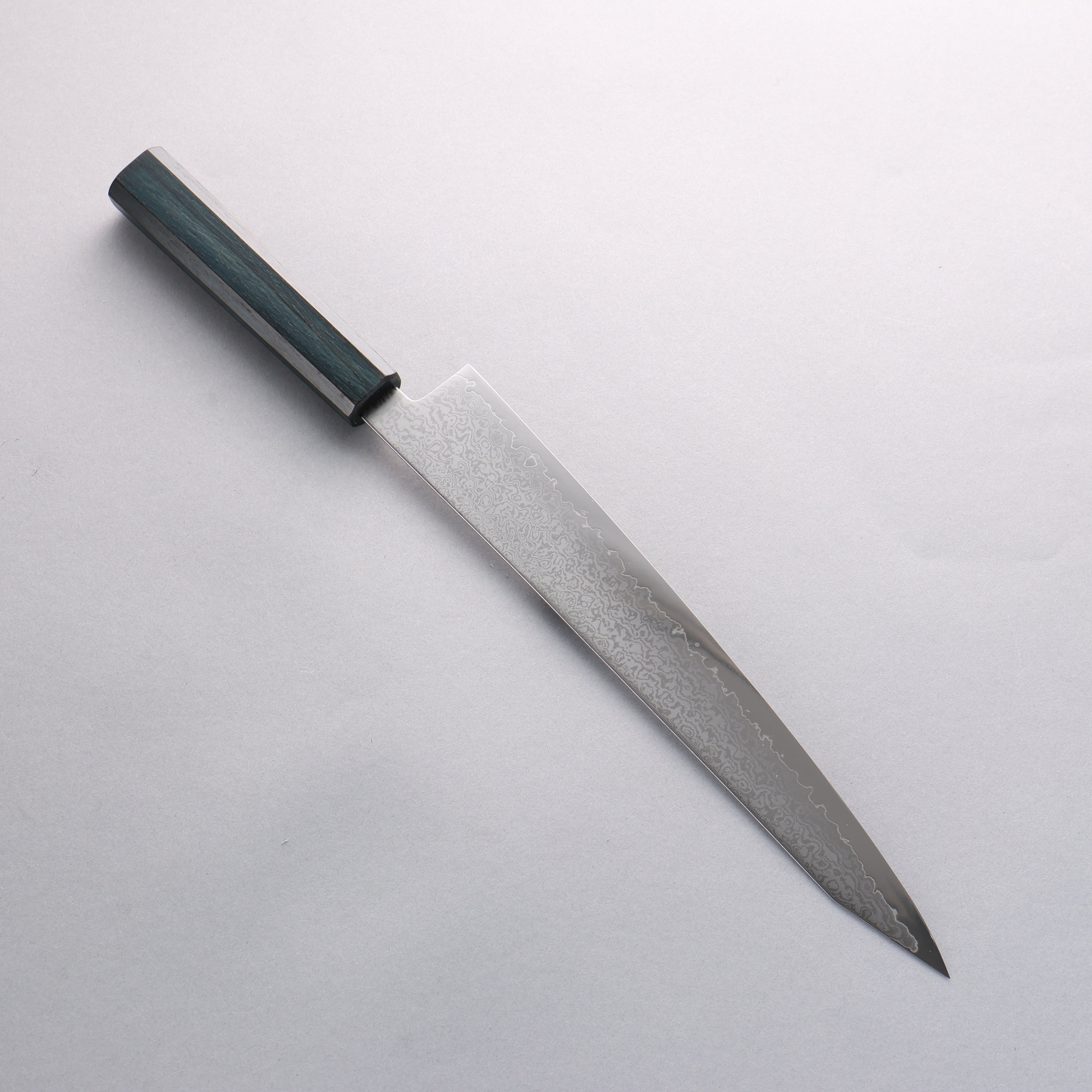 Seisuke VG10 Damascus Kiritsuke Sujihiki 270mm Oak (Indigo Dyed) Handle - Japanny - Best Japanese Knife