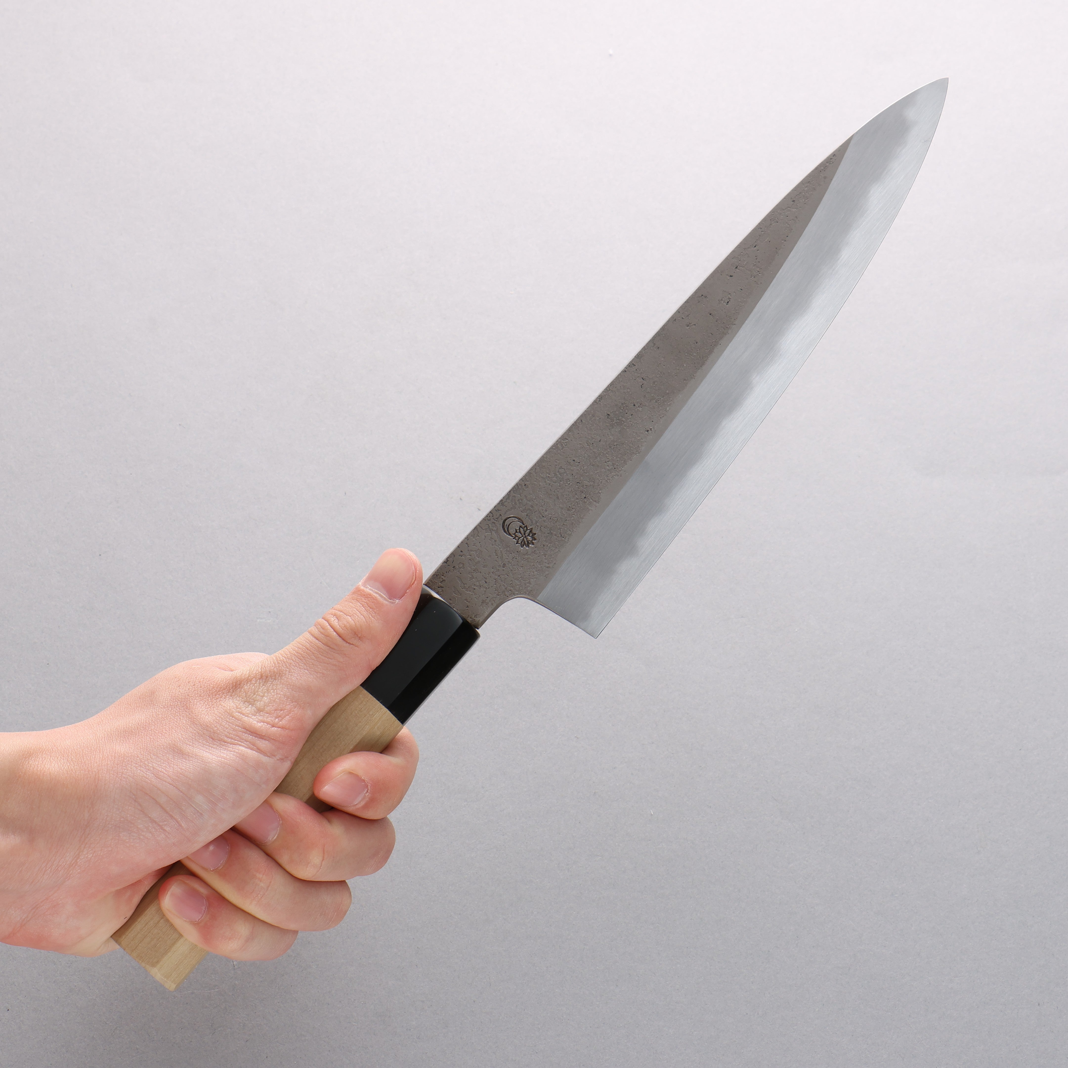 Kikuzuki White Steel No.2 Nashiji Gyuto 210mm Magnolia Handle - Japanny - Best Japanese Knife