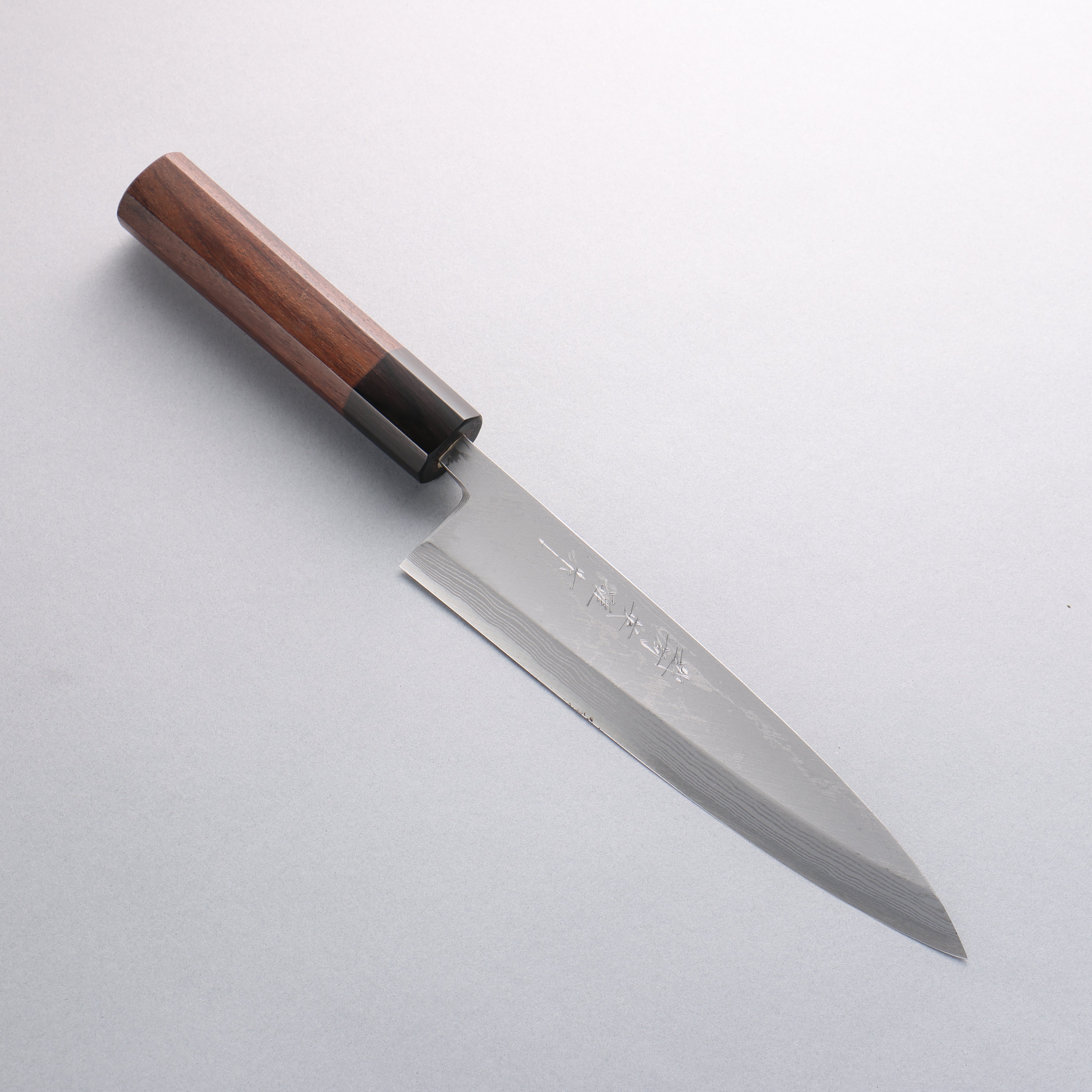 Hideo Kitaoka Blue Steel No.2 Damascus Mioroshi Deba 210mm Shitan Handle - Japanny - Best Japanese Knife