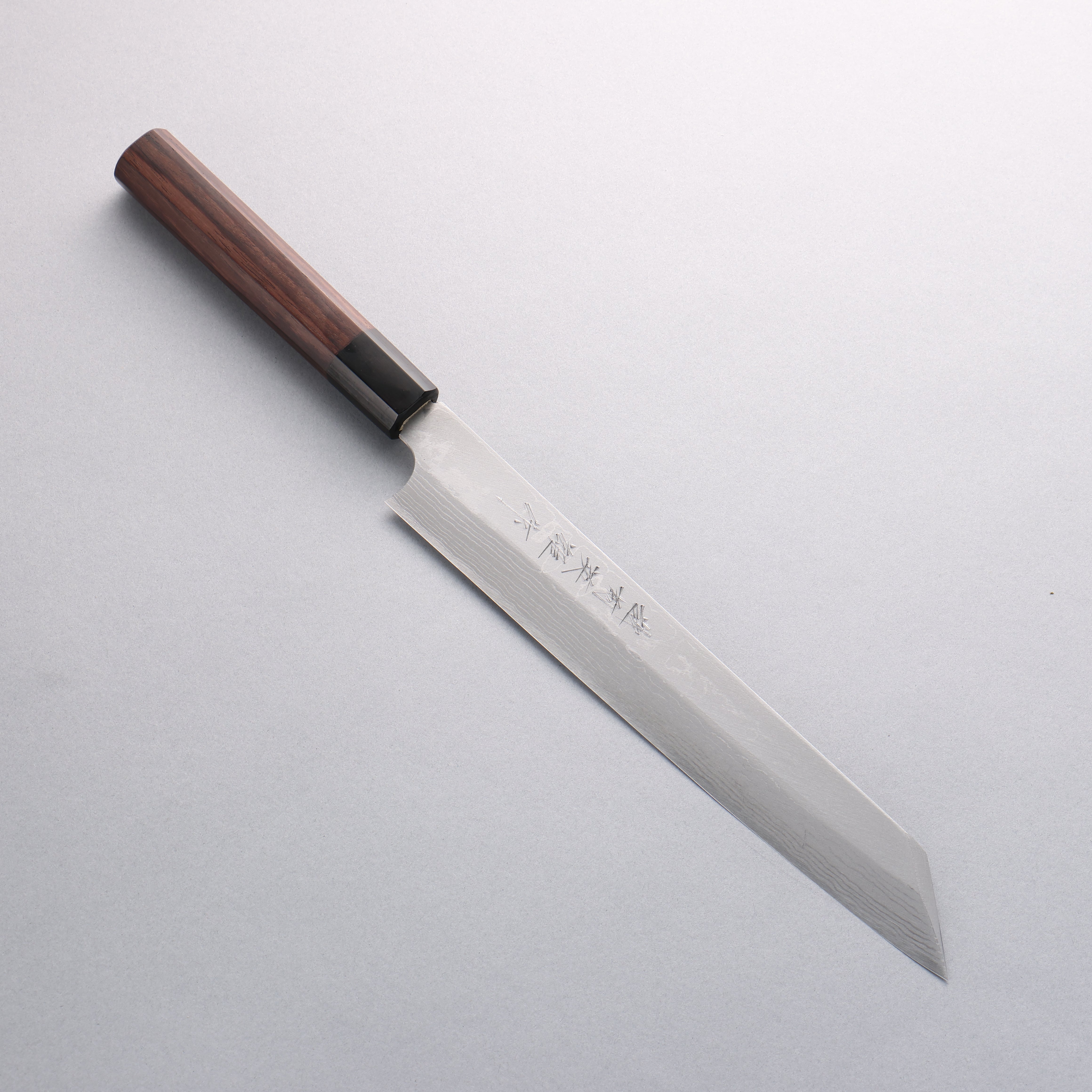Hideo Kitaoka White Steel No.2 Damascus Kiritsuke Yanagiba 240mm Shitan Handle - Japanny - Best Japanese Knife