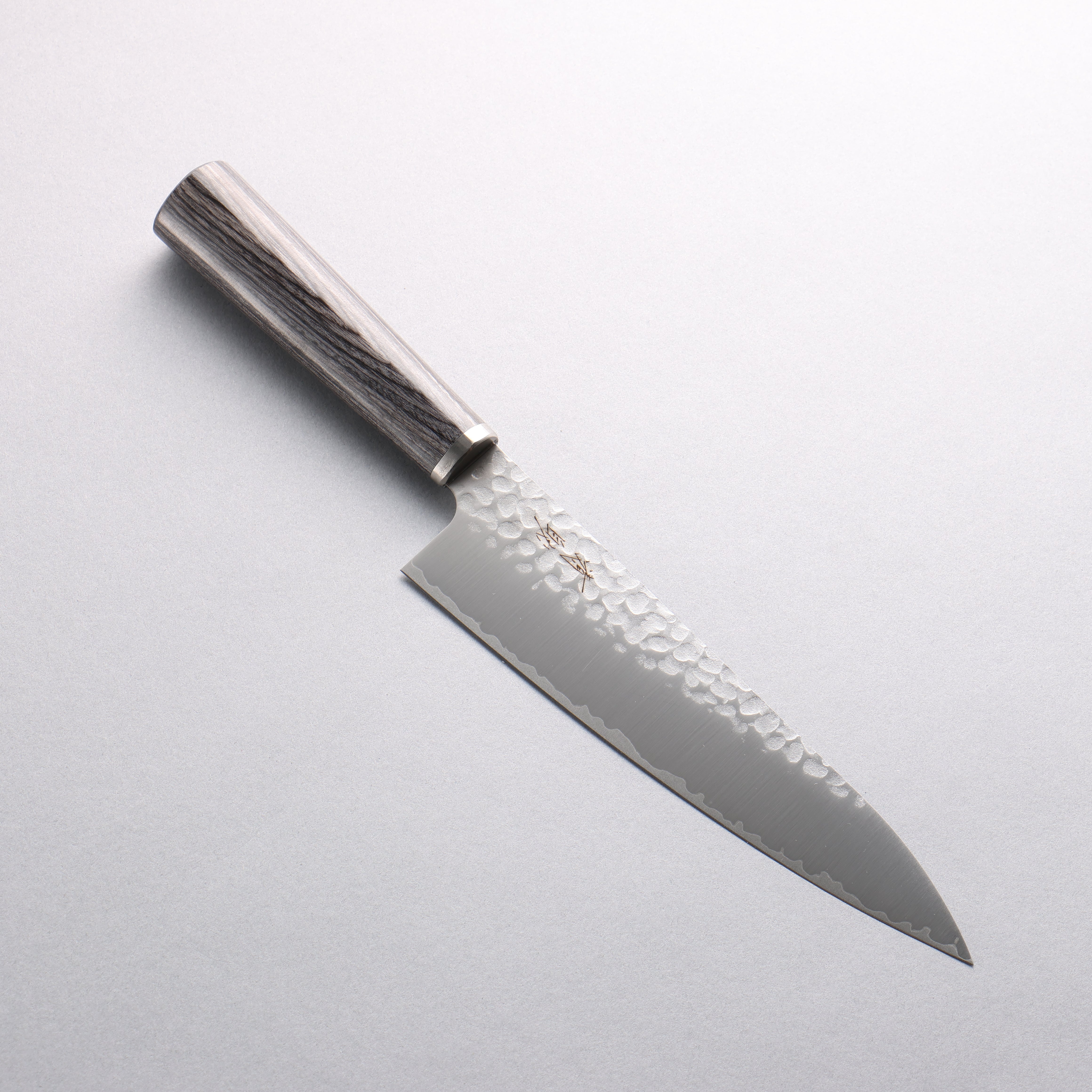 Seisuke VG10 Hammered Gyuto 180mm Charcoal Gray Pakka wood Handle - Japanny - Best Japanese Knife